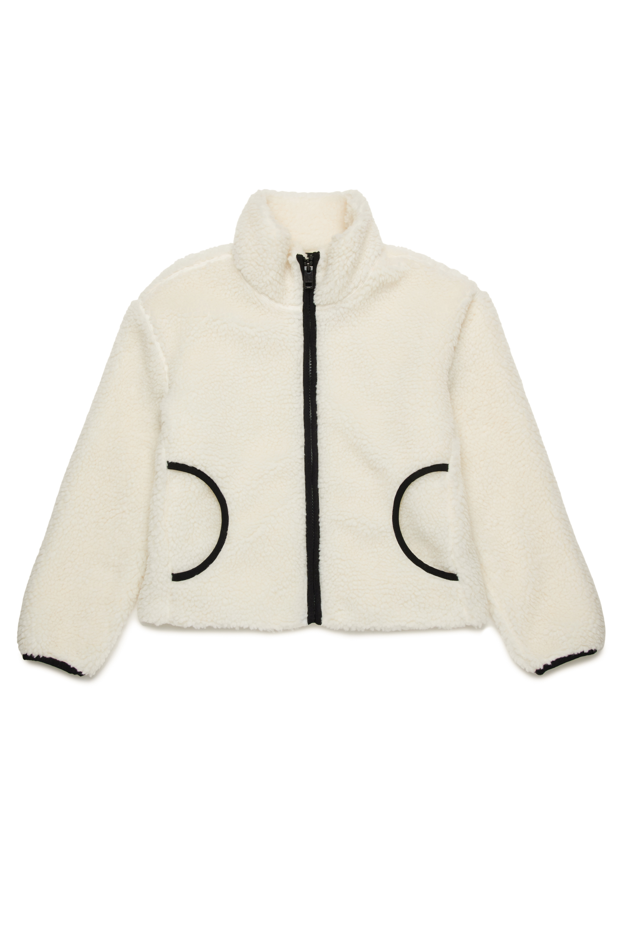 Diesel - JFCHIBI, Donna Giacca teddy con logo Oval D in Bianco - Image 1