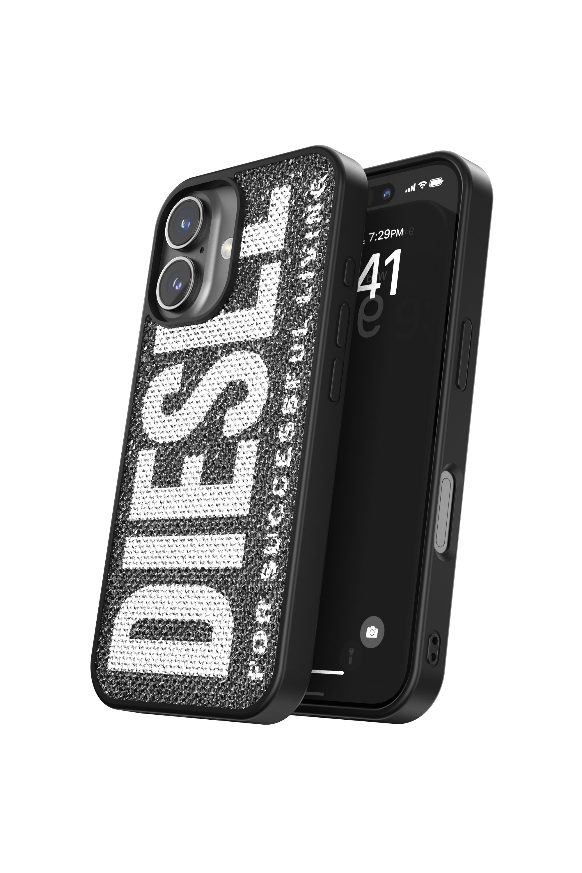 Diesel - 60183 MOULDED CASE, Cover con cristallo Swarovski per iP 16 Unisex in Nero - 3