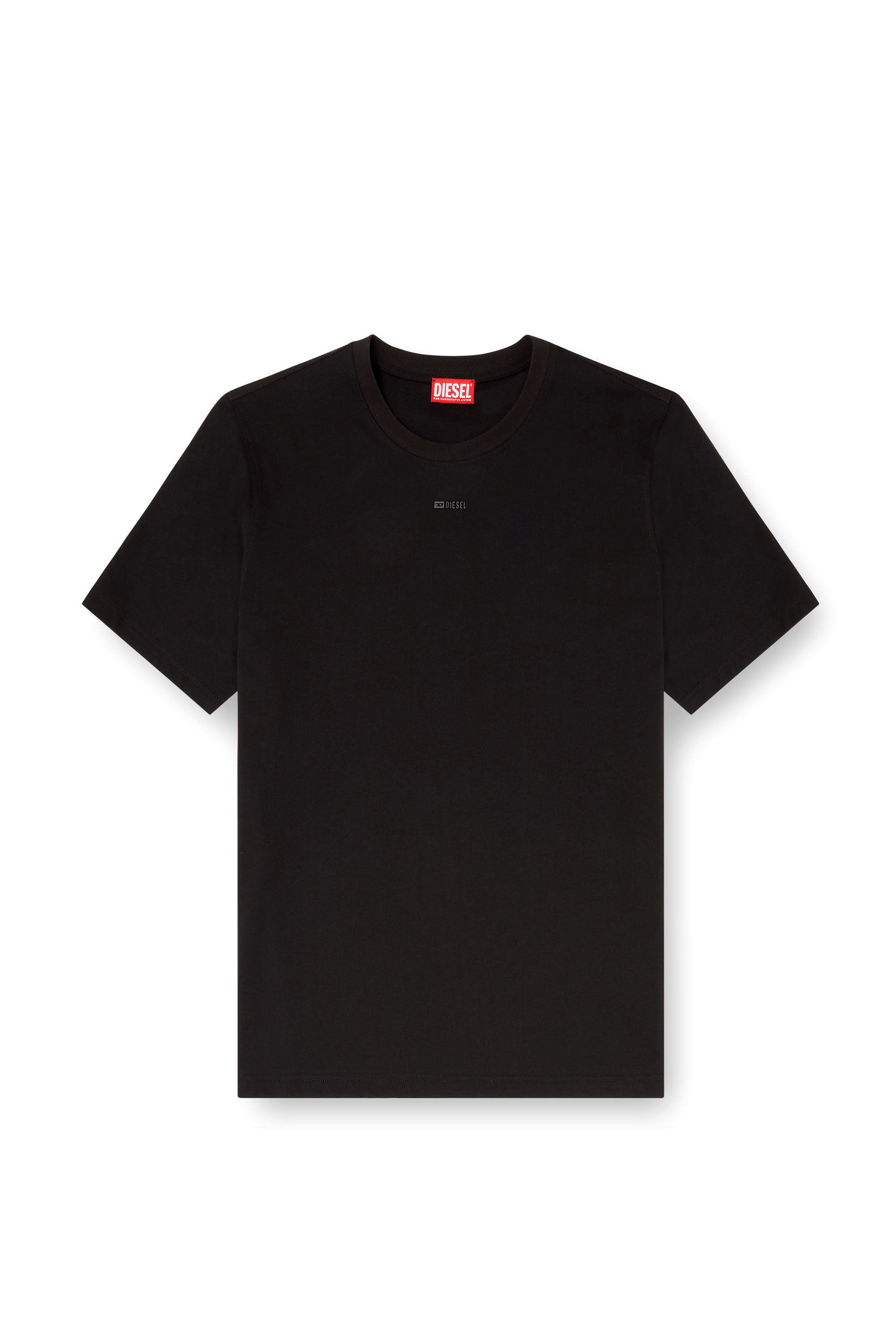 Diesel - T-ADJUST-V6, T-shirt con logo micro in metallo Uomo in Nero - 3