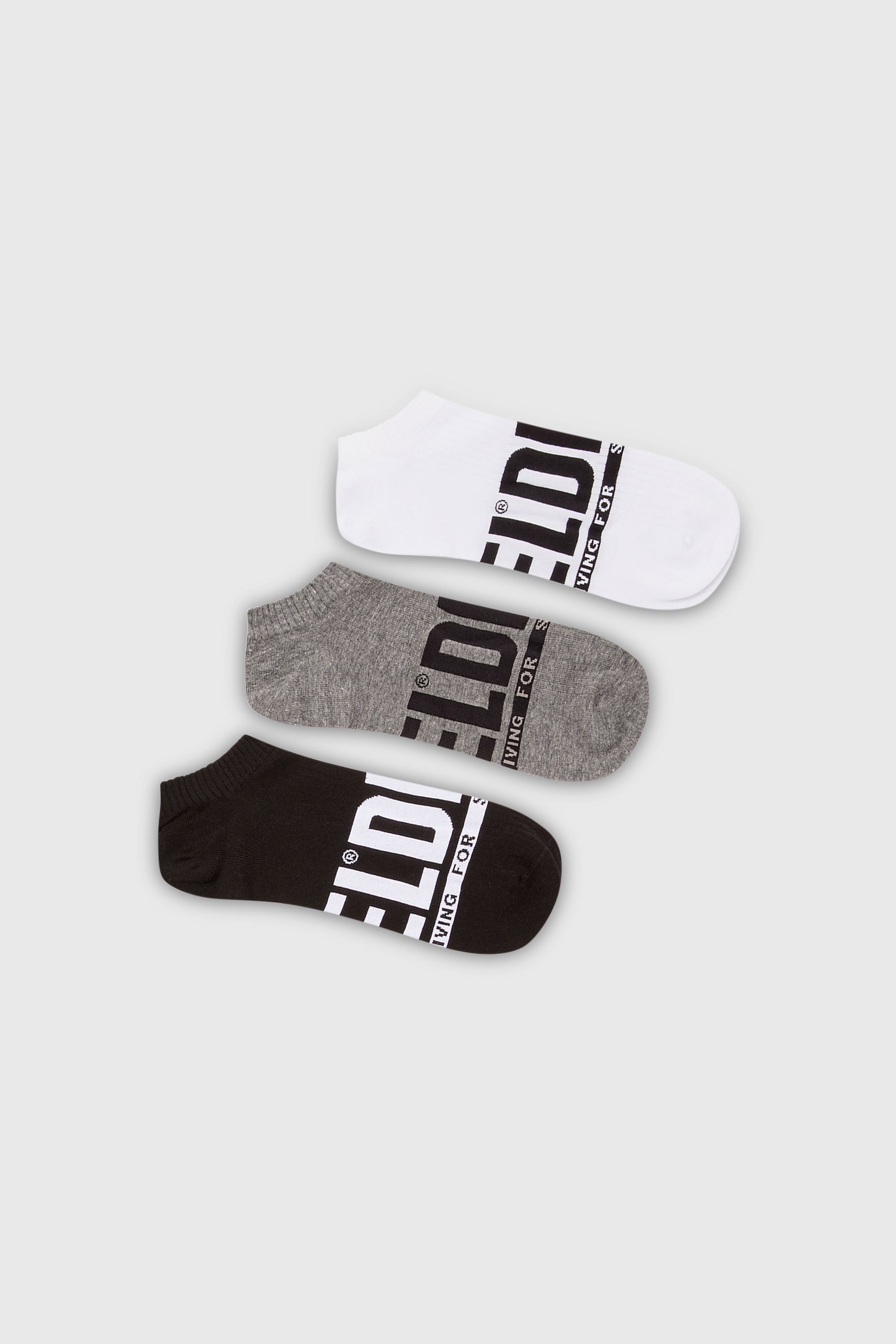 Diesel - SKM-GOST-THREEPACK, Set da tre calzini corti con logo Uomo in Multicolor - 1