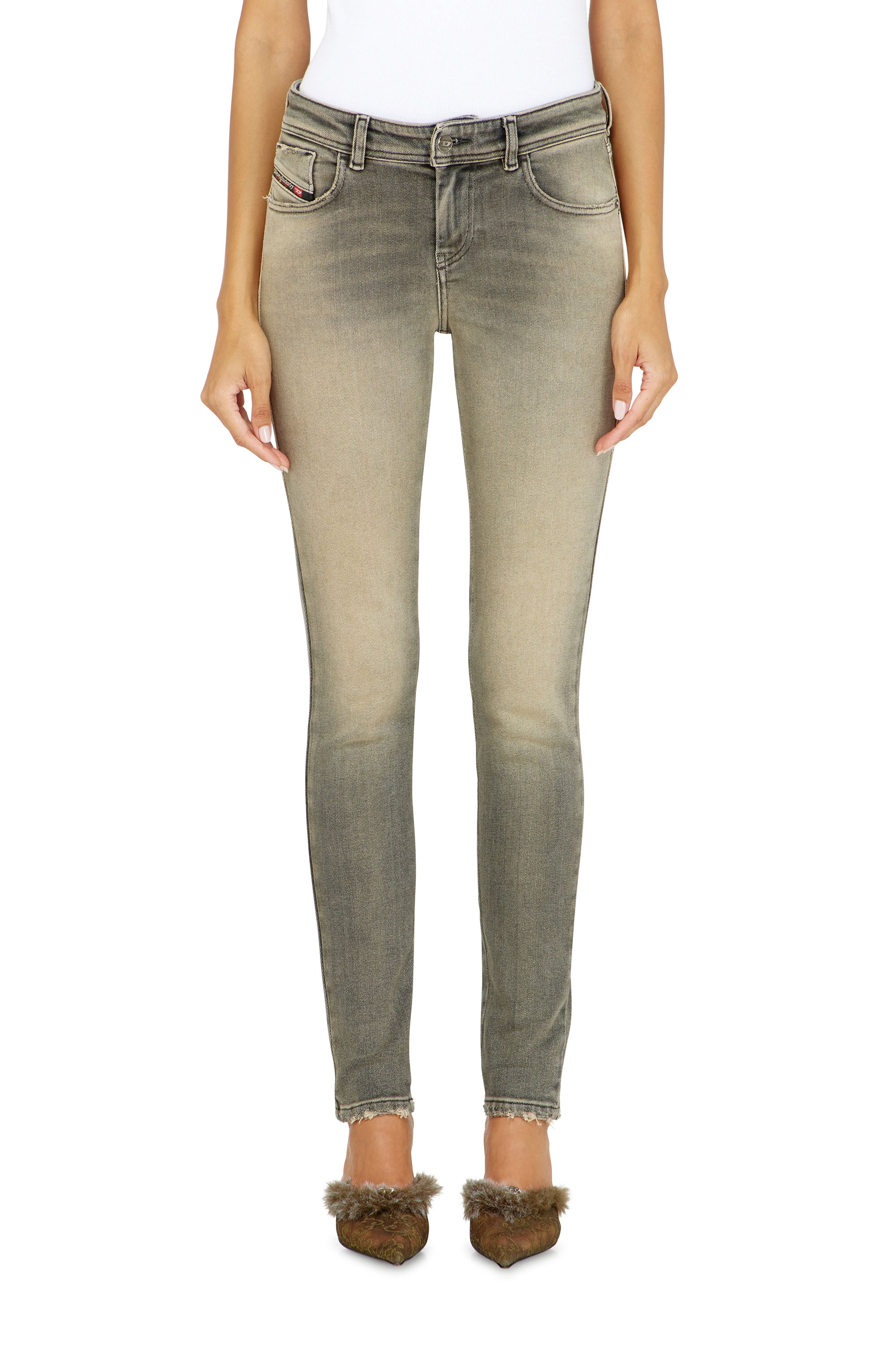 Diesel - Skinny Jeans 2017 Slandy 09P32 Donna, Grigio - Image 4