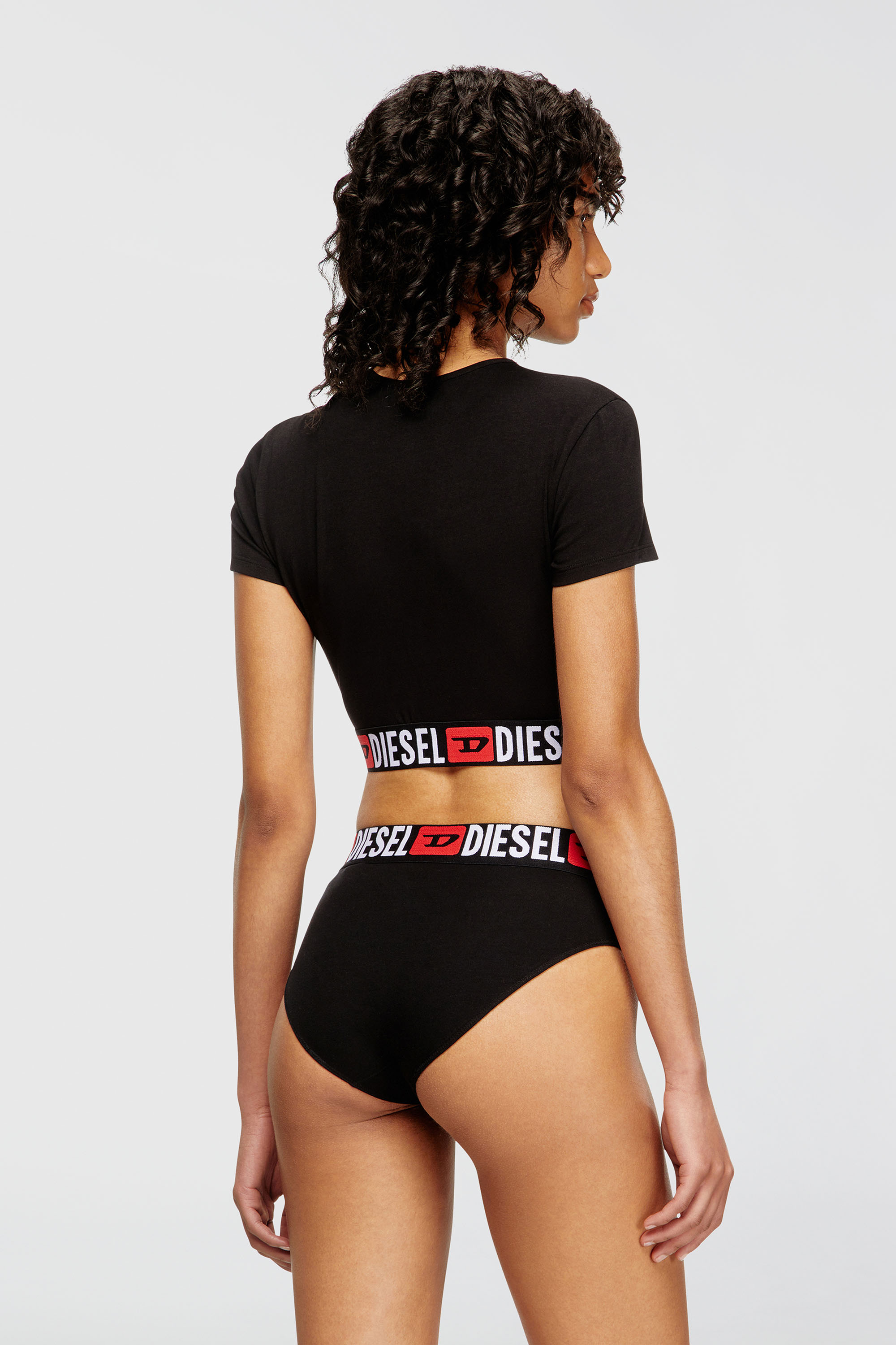 Diesel - IRMA-D-CORE, Woman's Cropped top with logo band in Black - 4