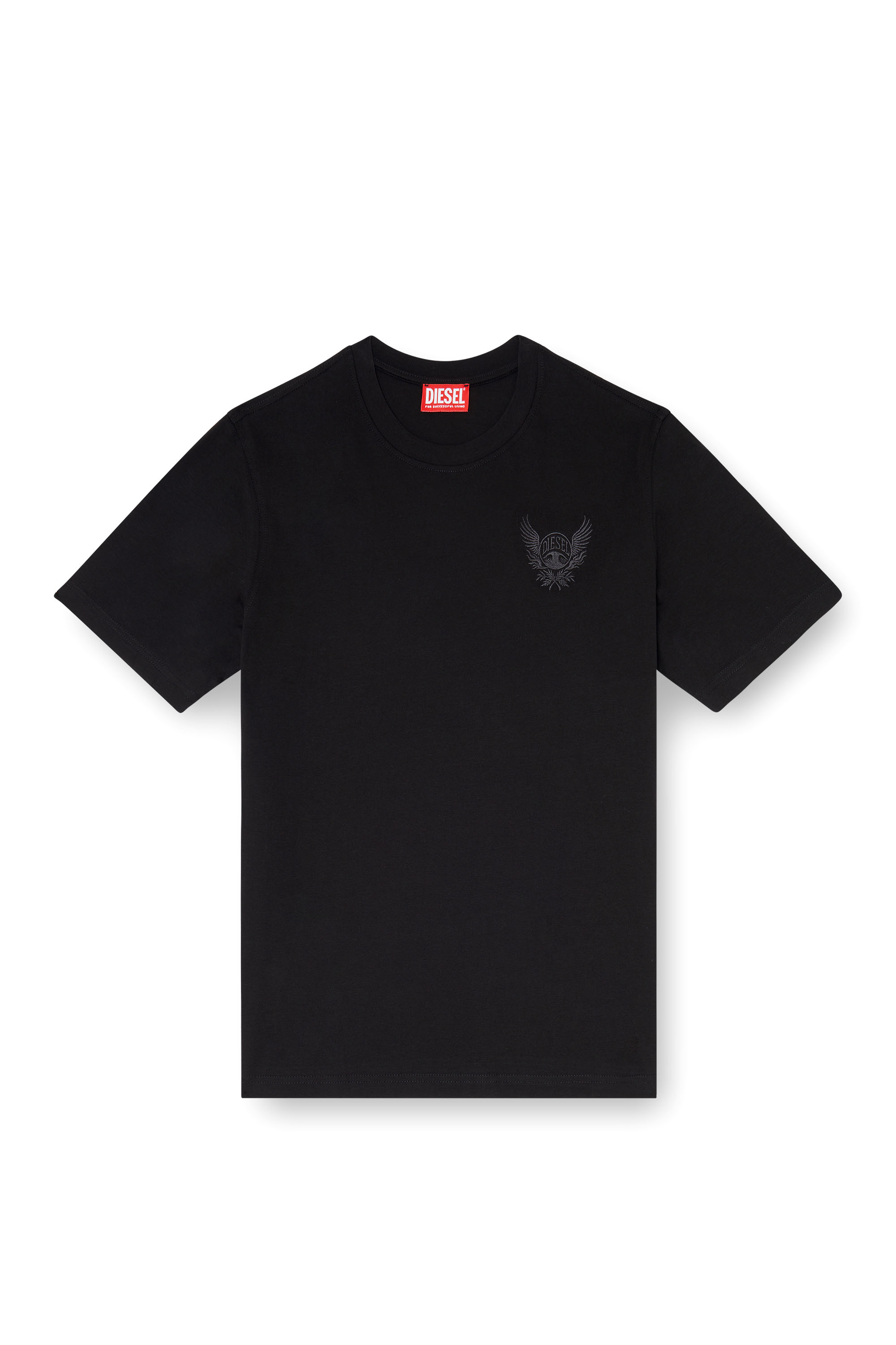 Diesel - T-ADJUST-AA8, T-shirt in cotone con motivo logo sul petto Uomo in Nero - 3