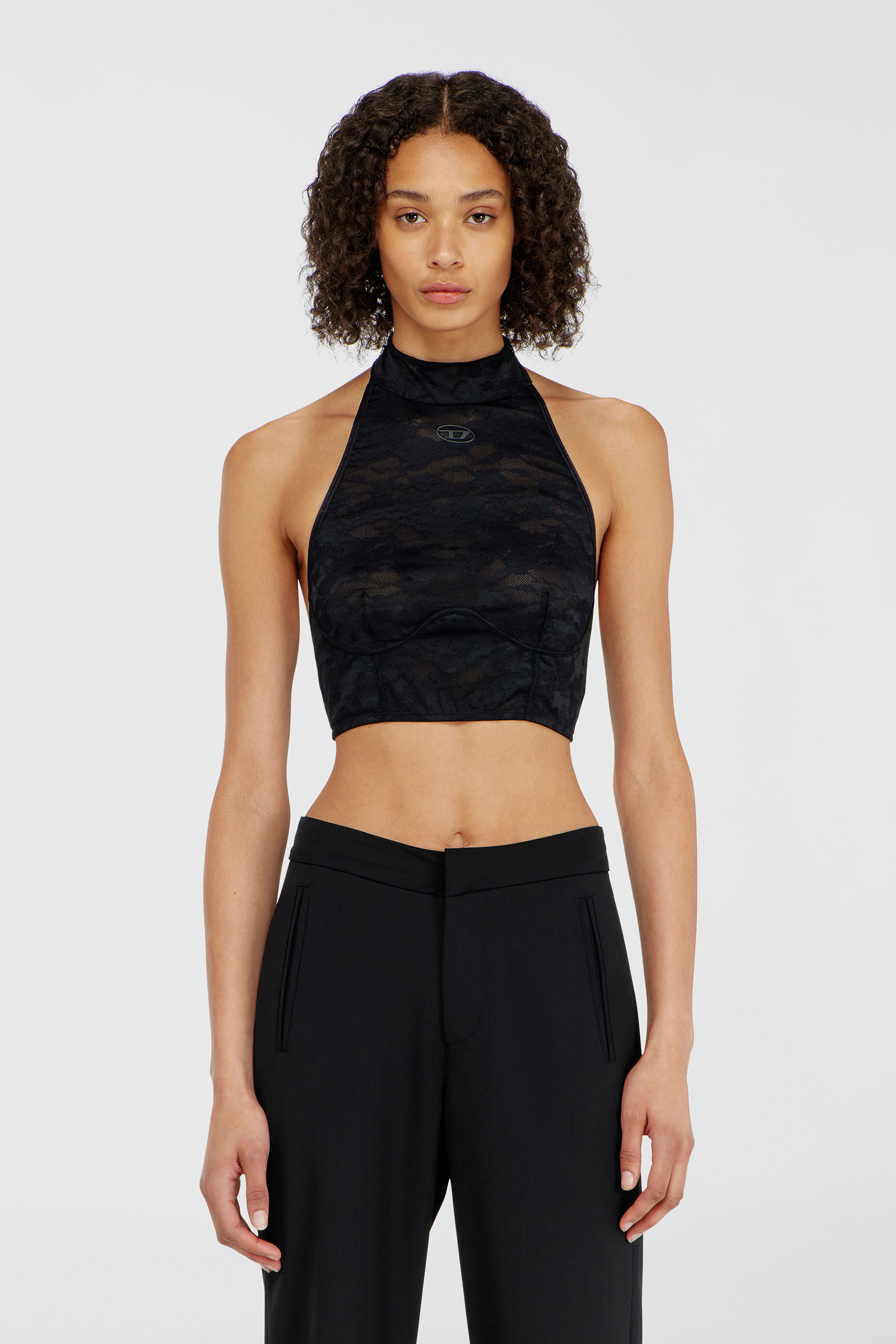 Diesel - MARCIA-UTLT, Bralette in pizzo con scollo all&rsquo;americana Donna in Nero - 1