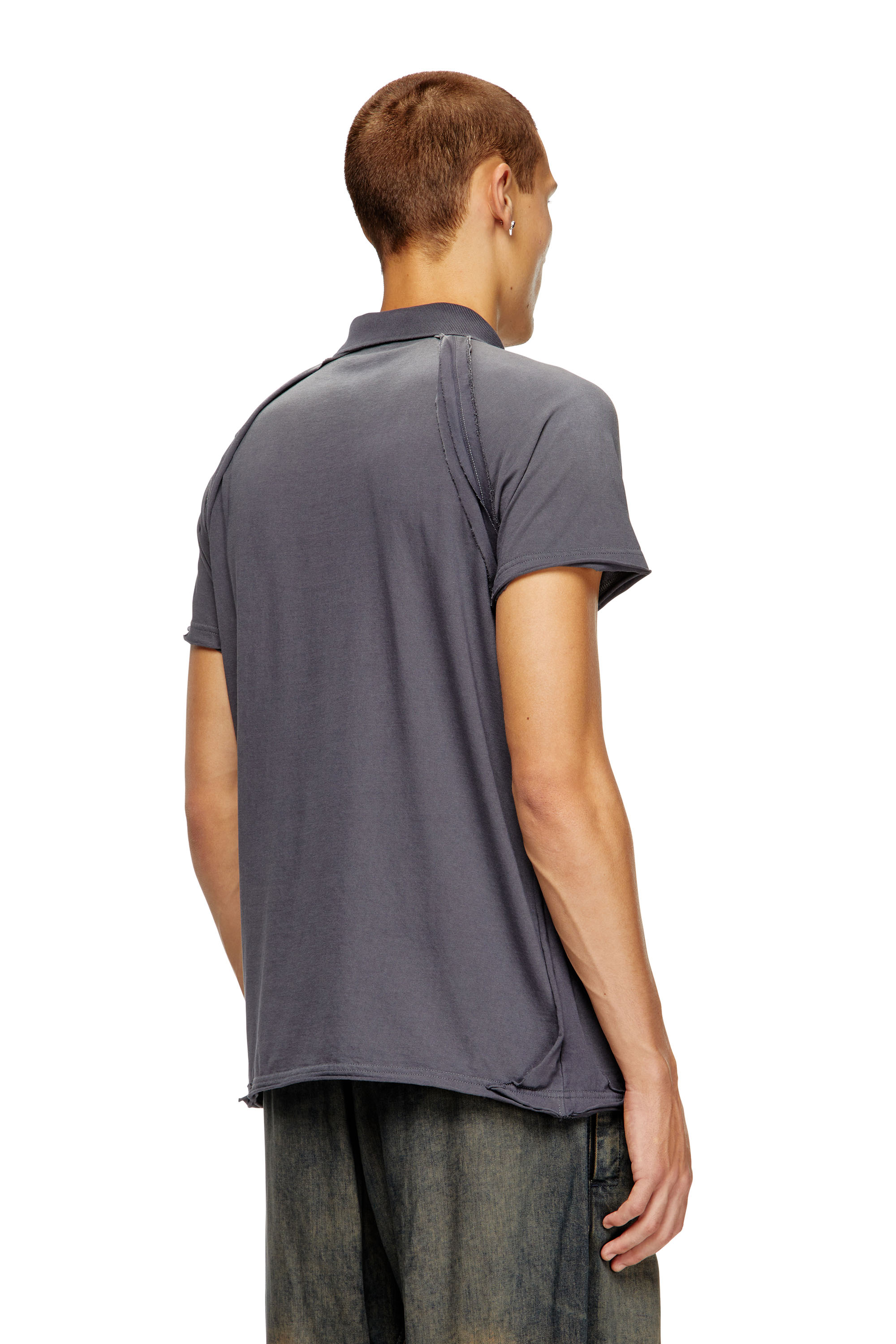Diesel - T-NORY, Camicia polo con effetto peel-off Uomo in Grigio - 2
