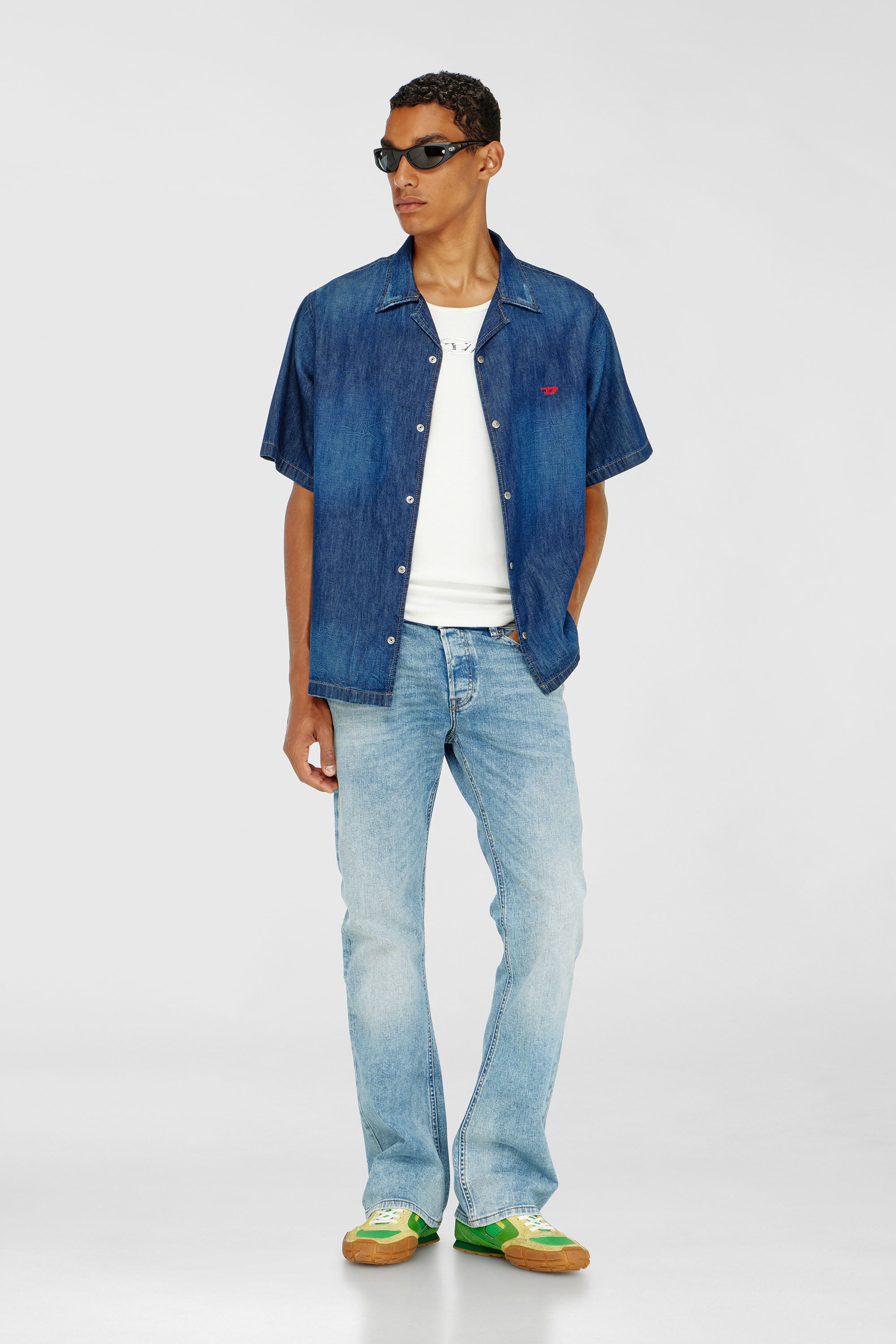 Diesel - D-NABIL-D, Camicia in denim a maniche corte Uomo in Blu - 2
