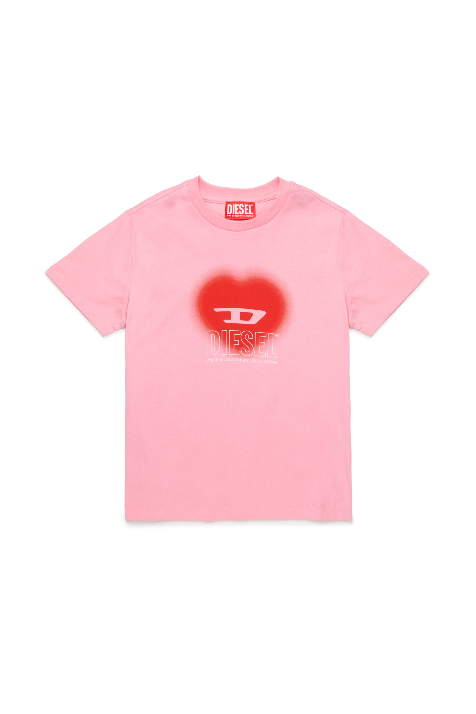 Diesel - TCUORE, T-shirt con logo a cuore Donna in Rosa - 1