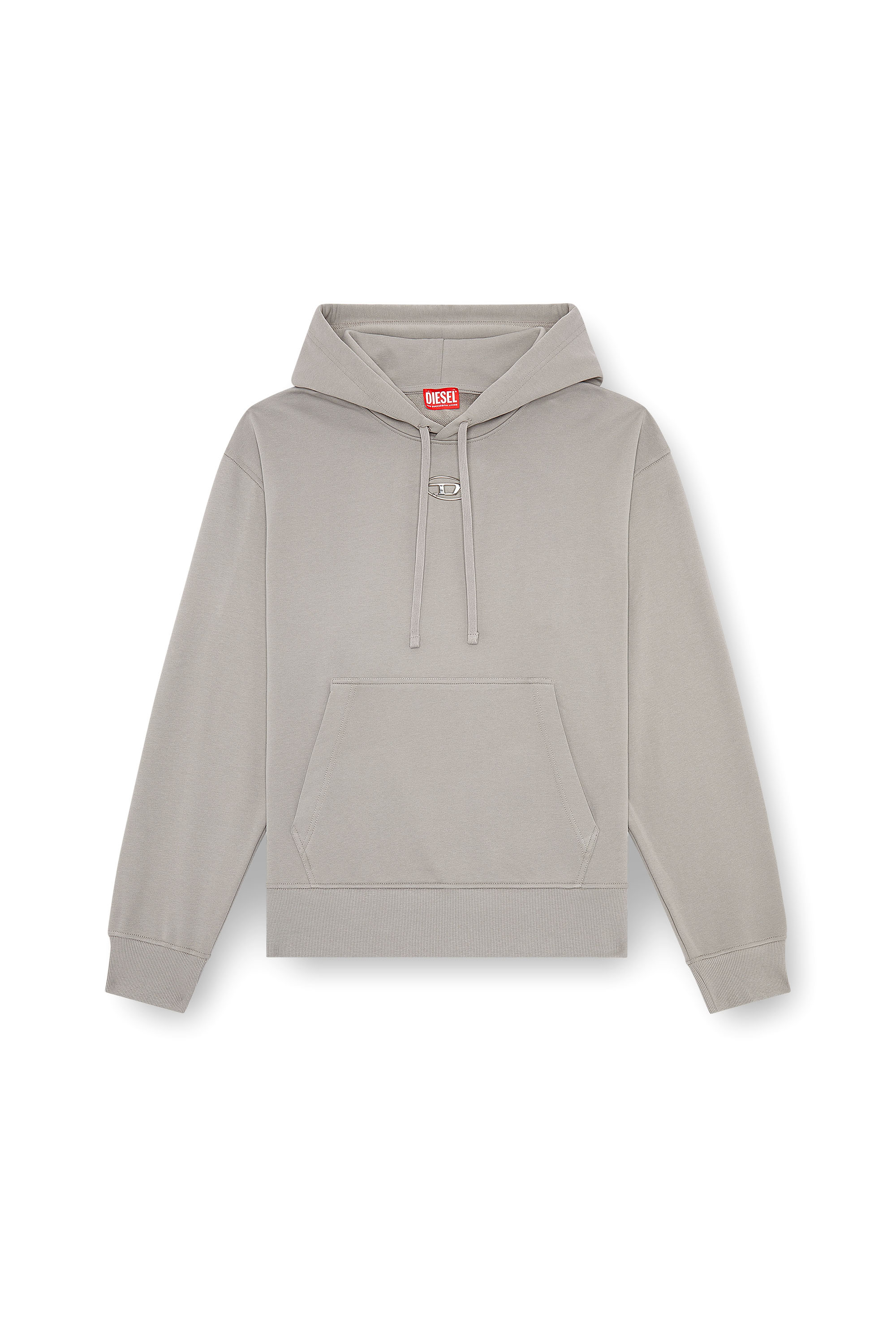 S-MACS-HOOD-OD Men: Oversized black hoodie metallic logo