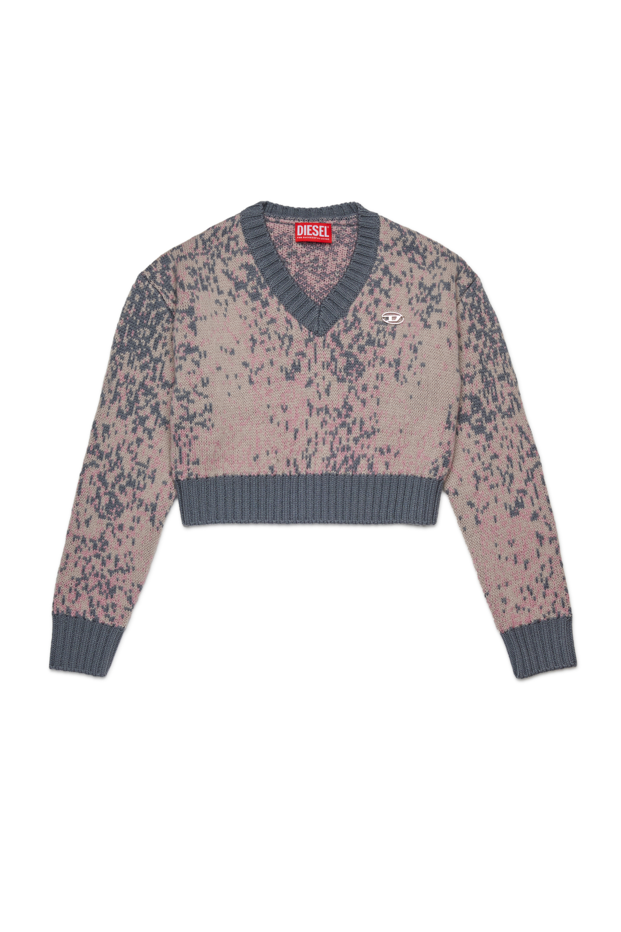 Diesel - KMRENZA, Maglia in lana con scollo a V Donna in Rosa - 1