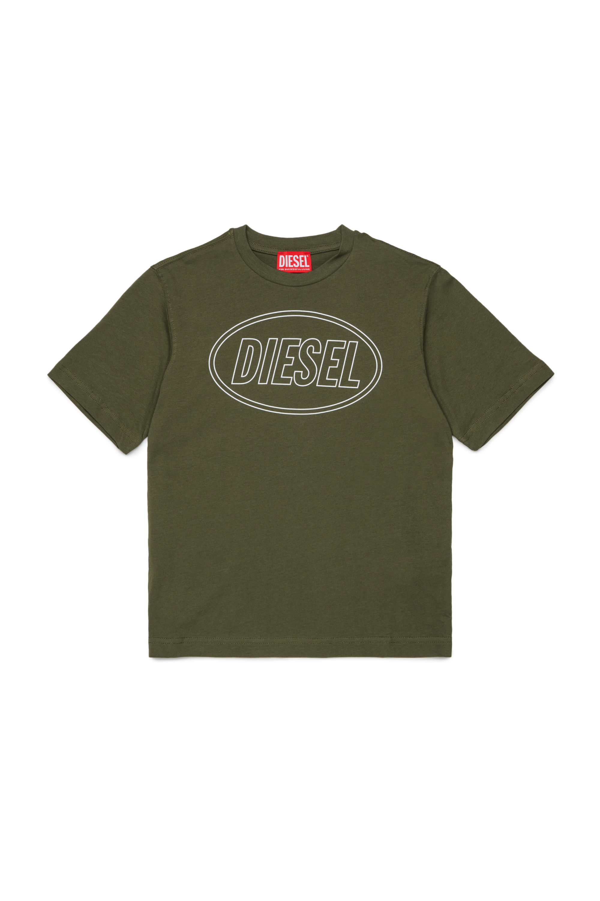 Diesel - TCIRCLE OVER, T-shirt in cotone con stampa Diesel Uomo in Verde - 1