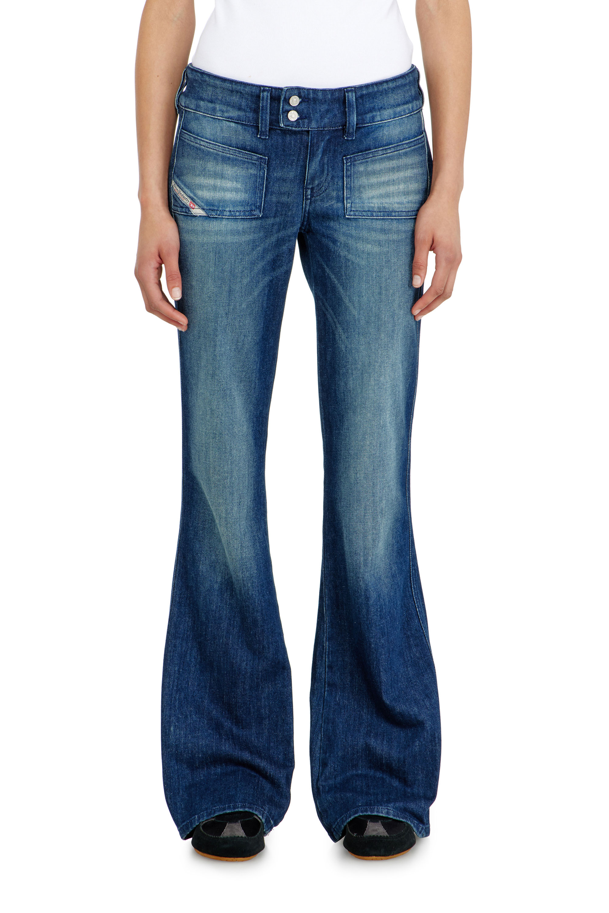 Diesel - Bootcut Jeans D-Hush 0KBBR Donna, Blu Scuro - Image 4