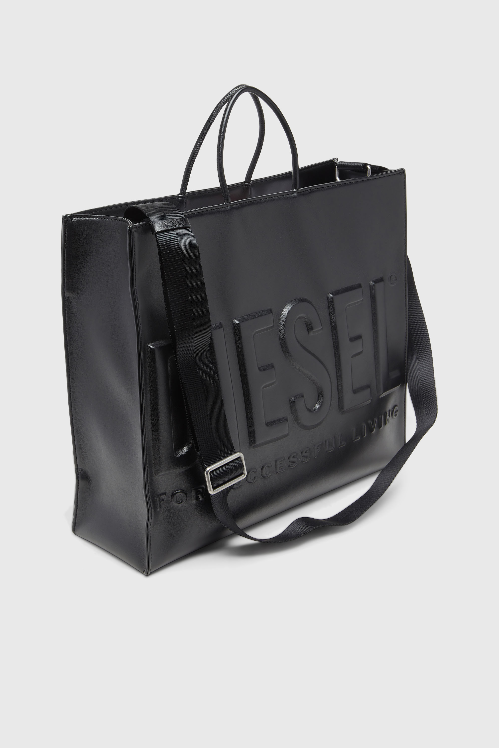 Diesel - DSL 3D SHOPPER EW X, Dsl 3D-Shopping bag con logo 3D Unisex in Nero - 6