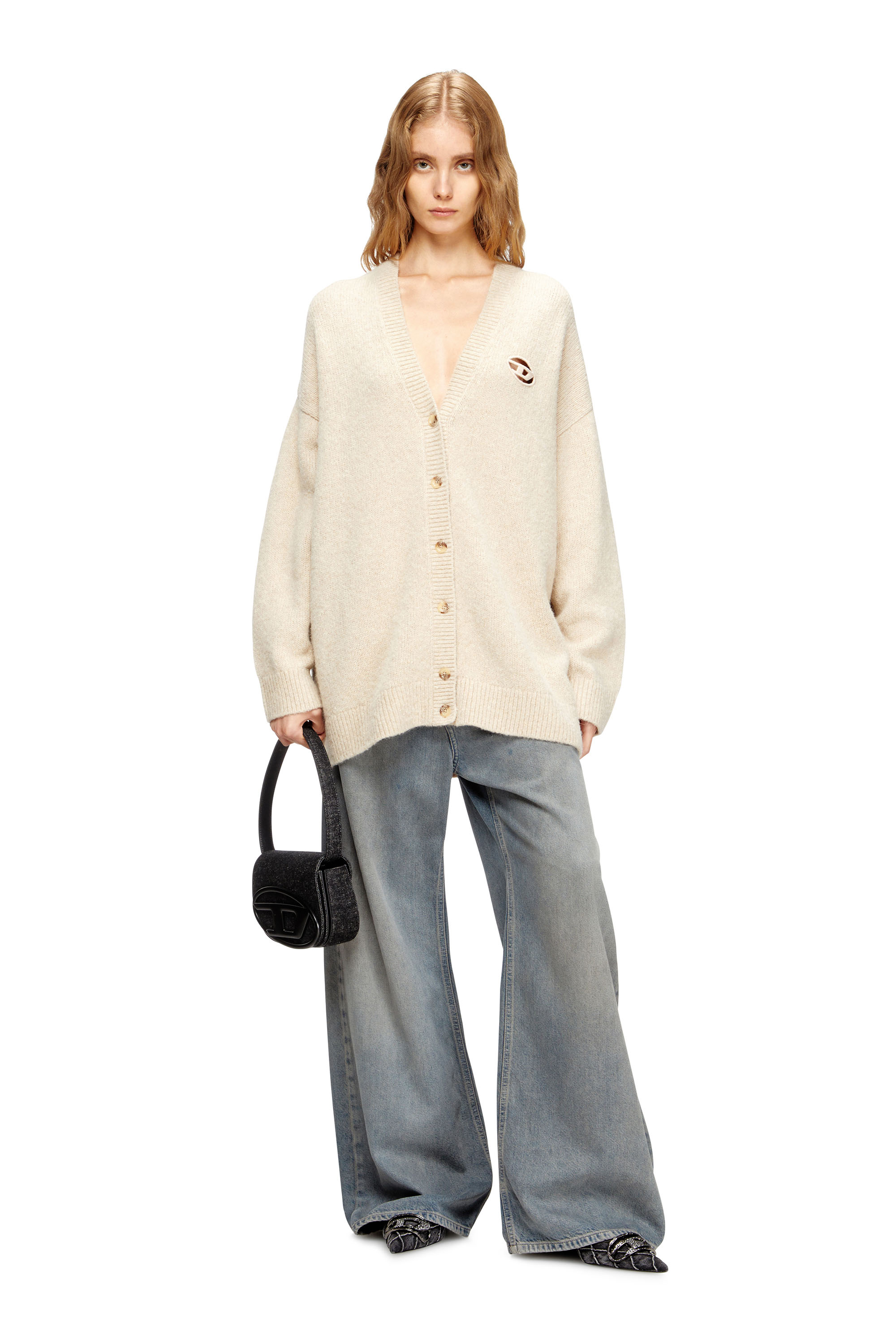 Diesel - M-AREELA, Cardigan in misto lana e alpaca Donna in Beige - 2
