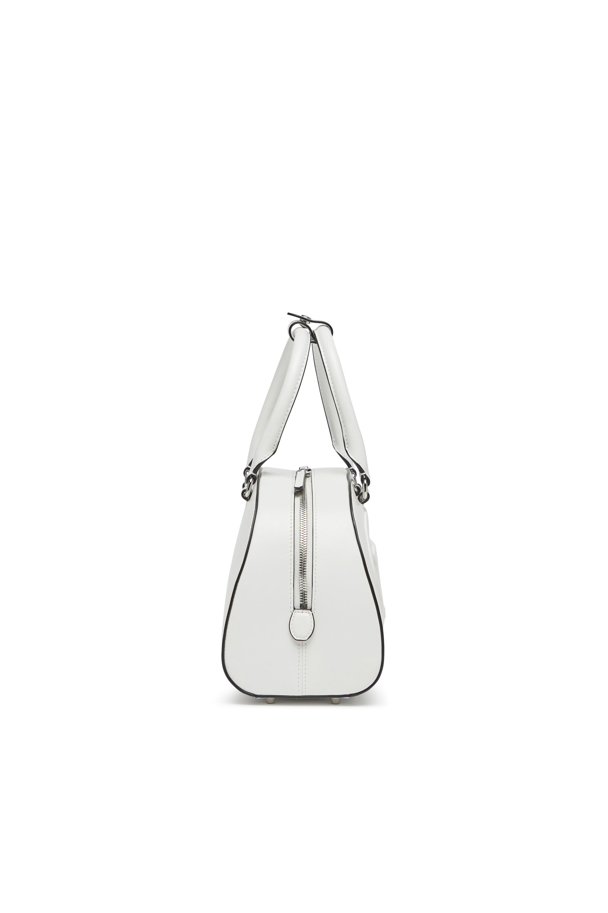 Diesel - 1DR DOME TOP HANDLE, Borsa bowling in pelle Donna in Bianco - 3