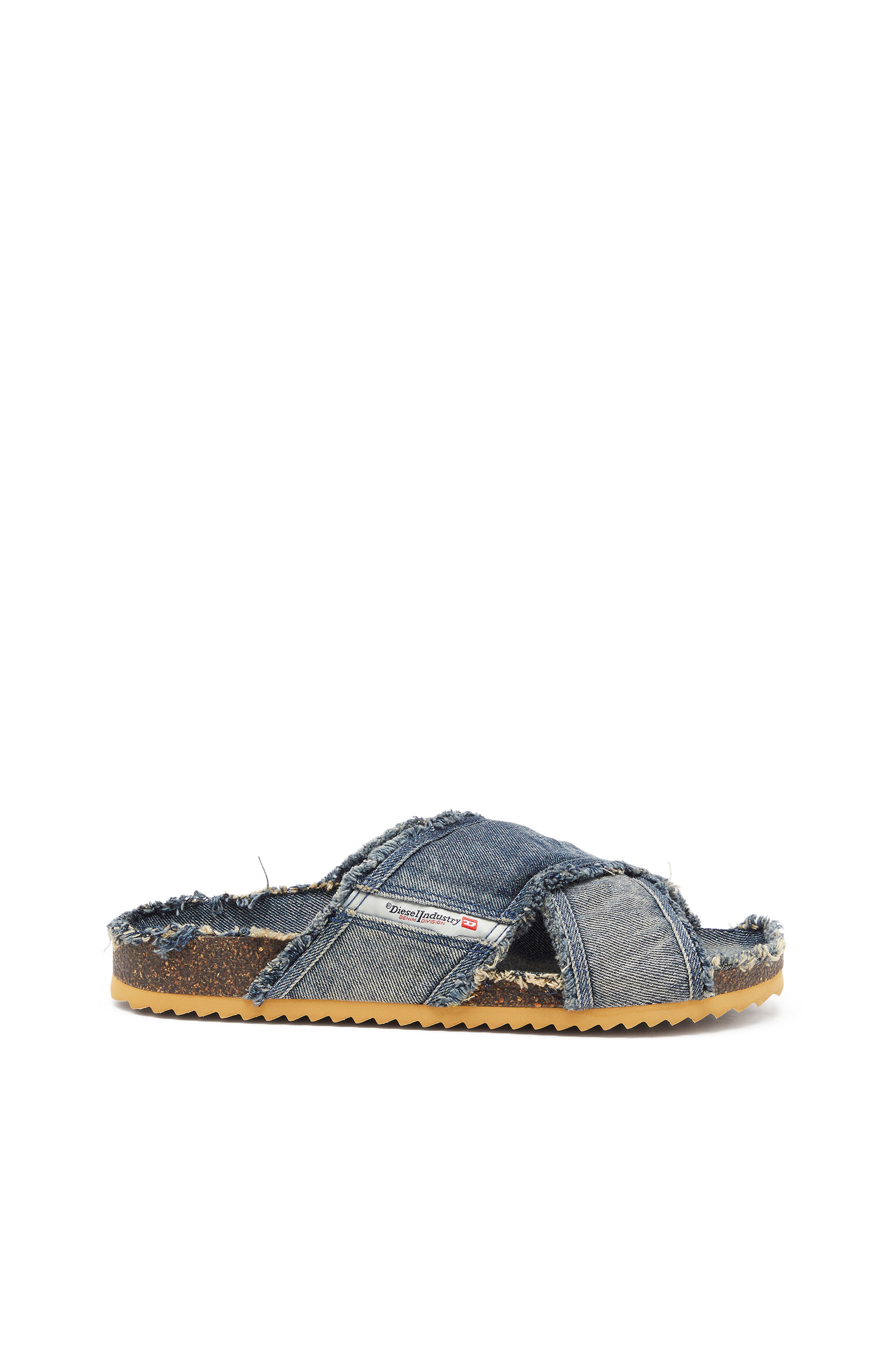 Diesel - D-WOODSTOCK CROSS, D-Woodstock-Fasce incrociate in denim sfrangiato Uomo in Blu - 1