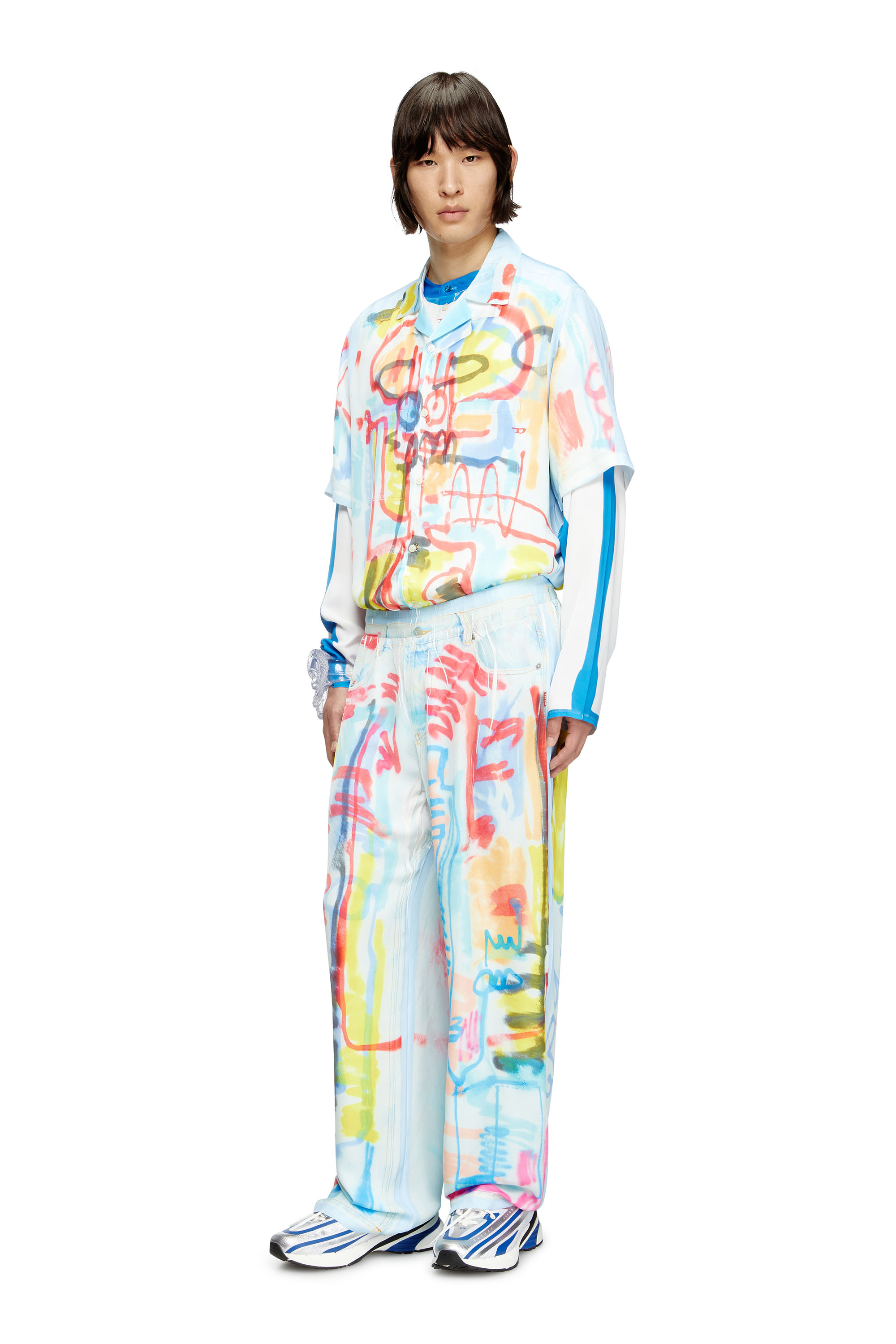 Diesel - P-AFTER-GRAFFITI-AFR, Pantalone relaxed con stampa graffiti Unisex in Multicolor - 1