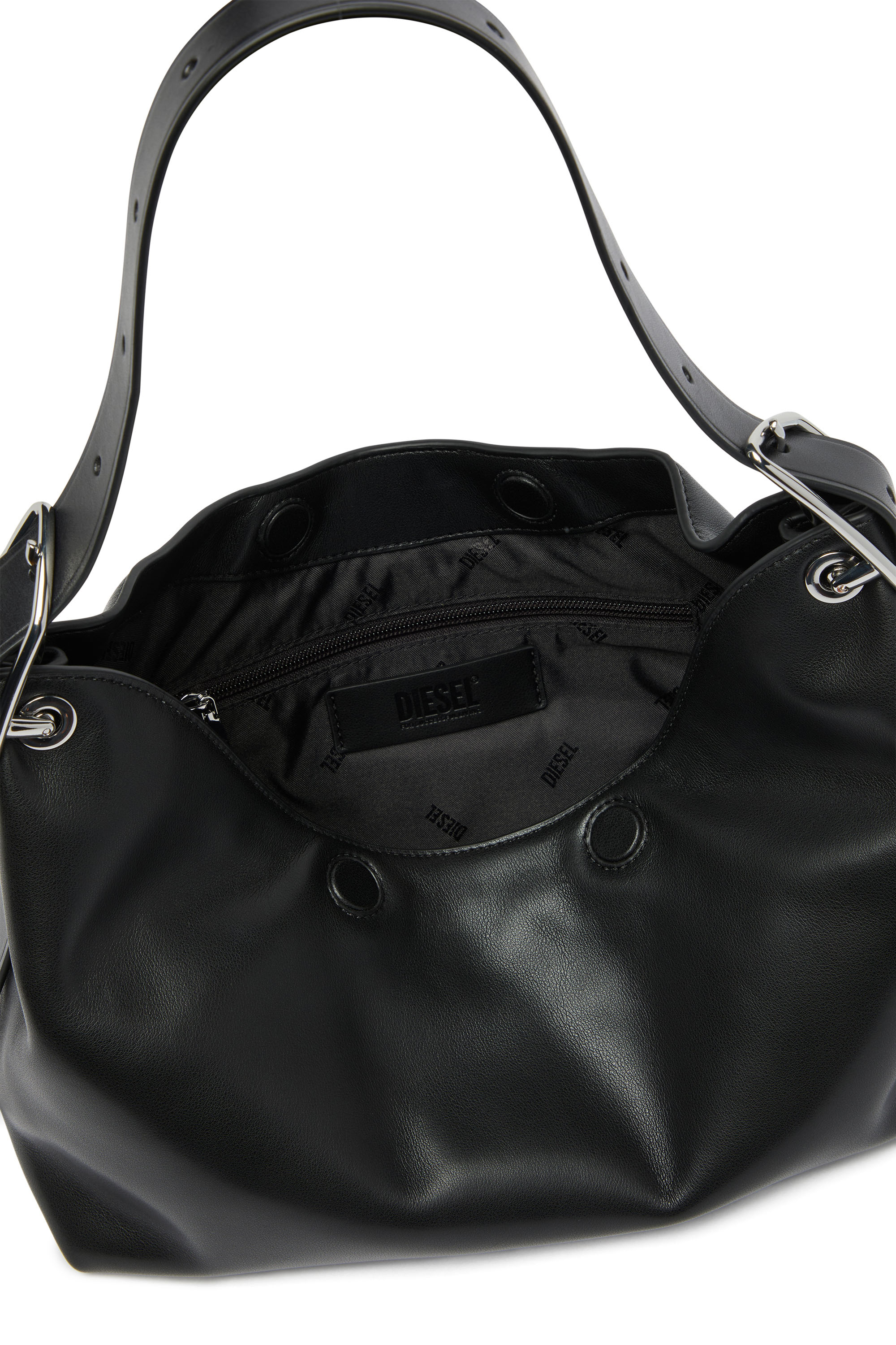 Diesel - D-LINE HOBO S, Woman's D-Line-Leather shoulder bag in Black - 6