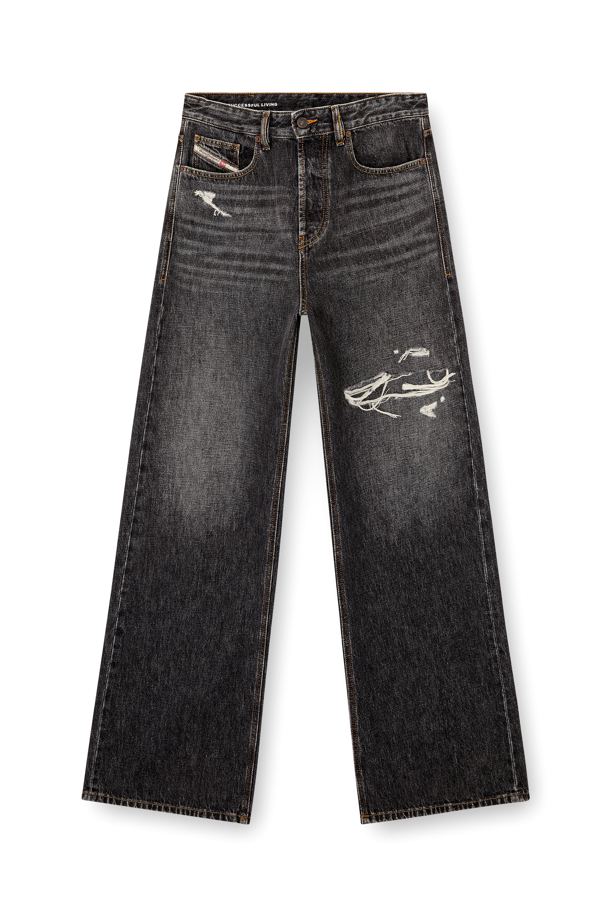 Diesel - Relaxed Jeans D-Rise 007DN Uomo, Nero/Grigio scuro - Image 3