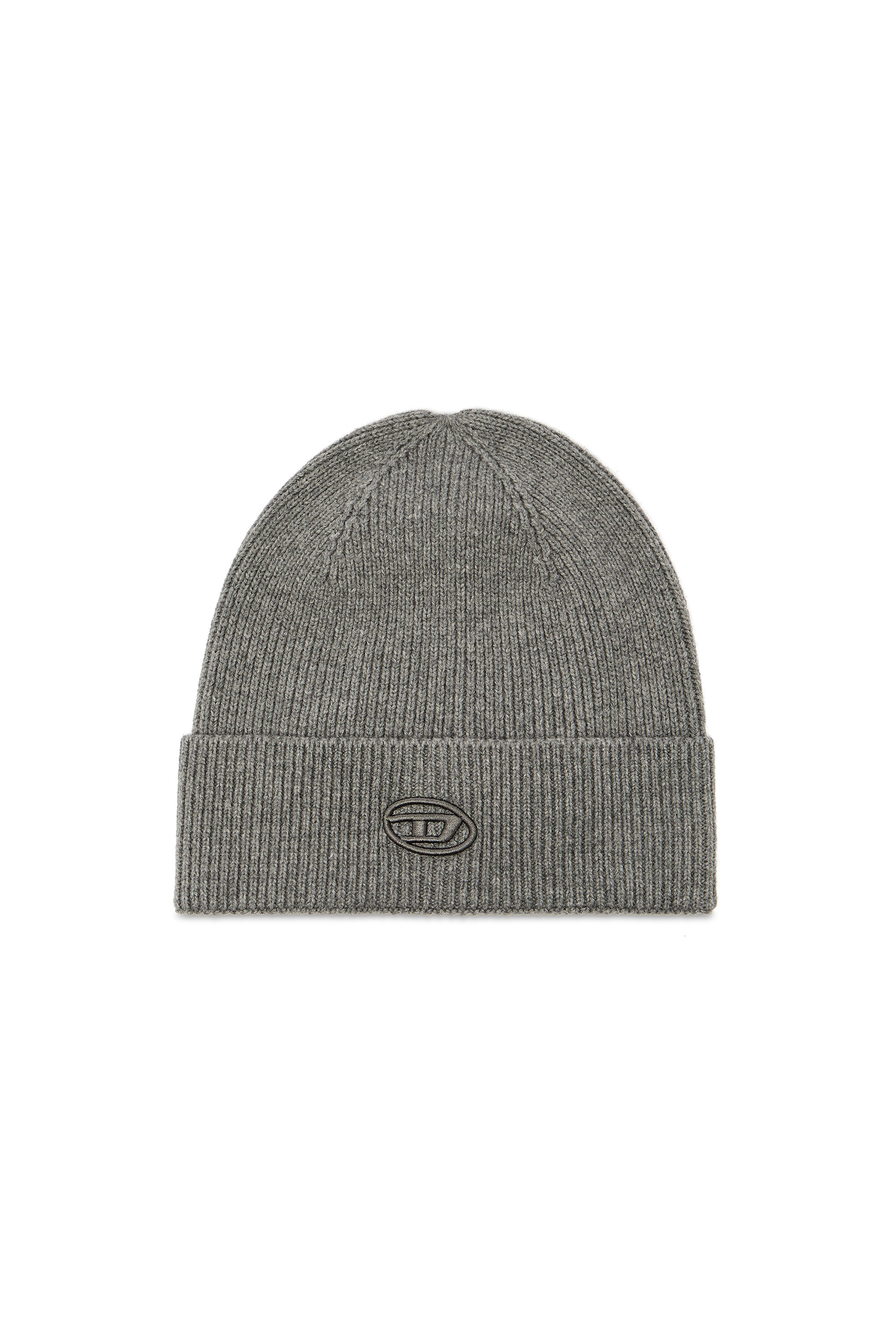 Diesel - K-CODER-FULLY B, Berretto a costine con ricamo D Unisex in Grigio - 1