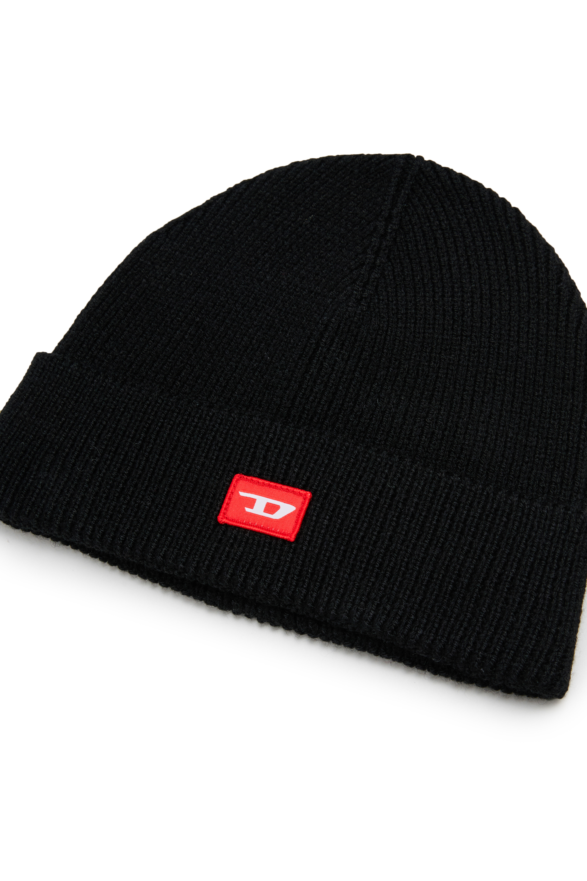 Diesel - FLOT, Berretto in misto lana con patch D logo Unisex in Nero - 3