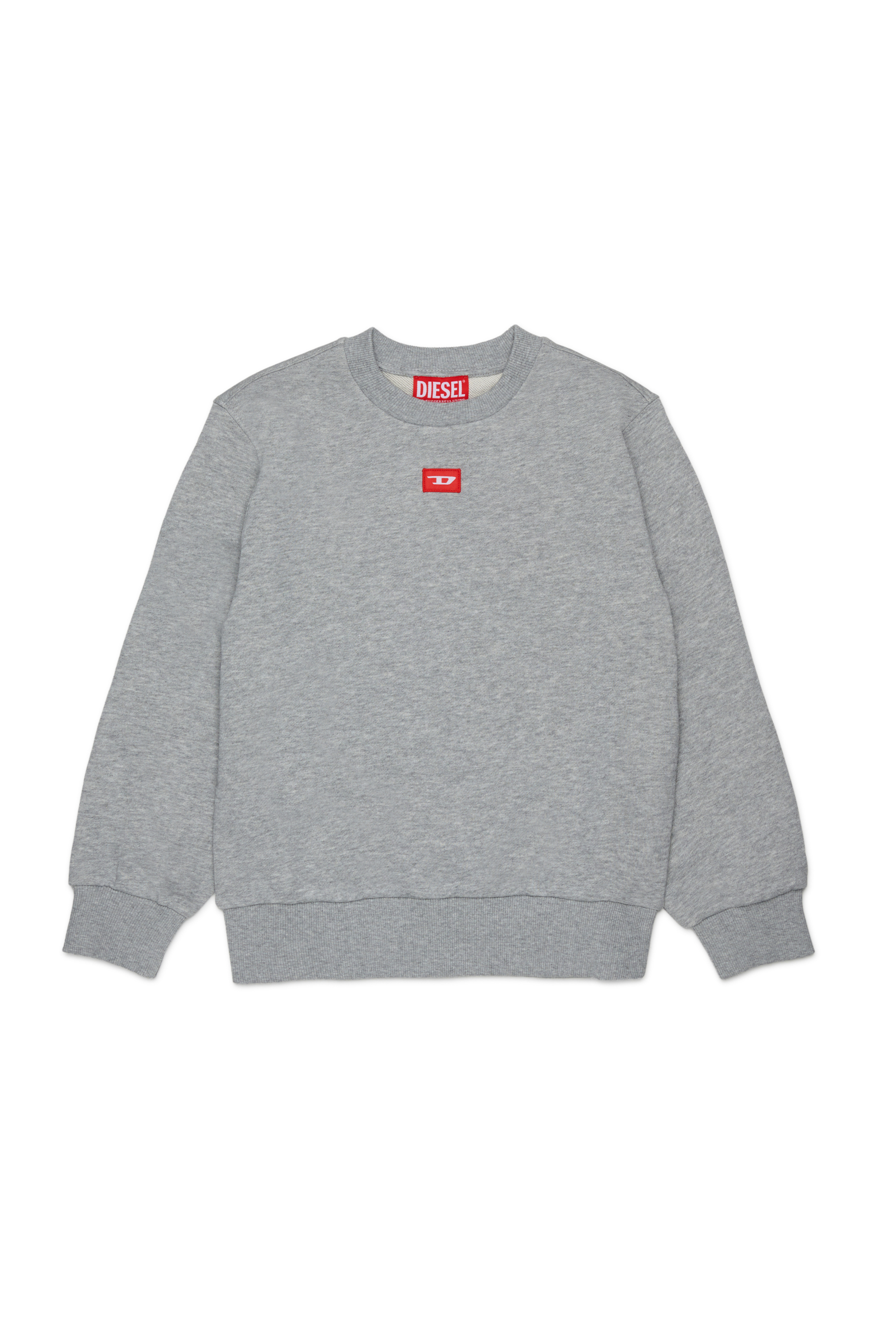 Diesel - SXGIN OVER, Felpa con piccolo logo applicato Unisex in Grigio - 1