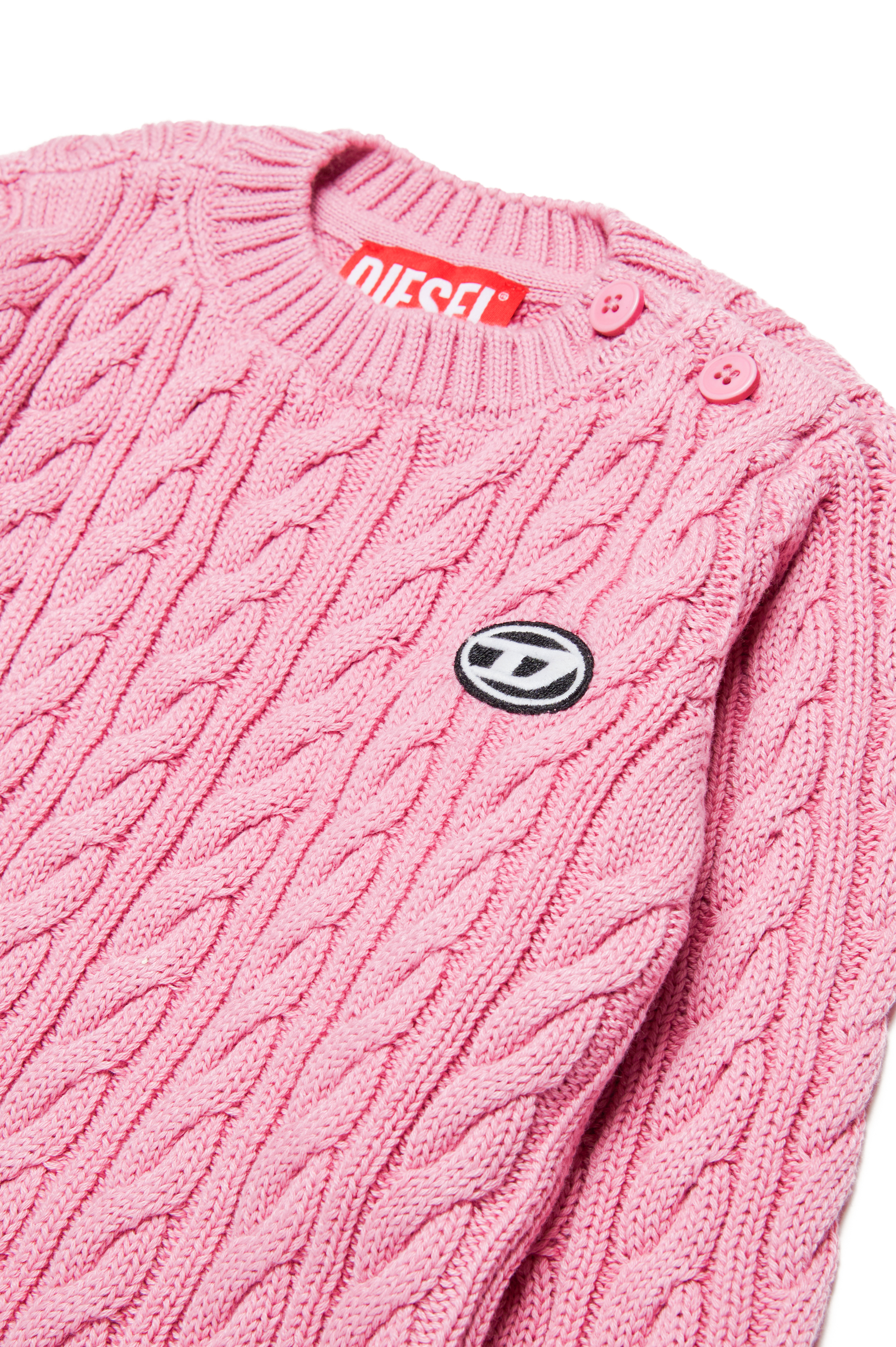 Diesel - KBAMBYB, Unisex Pullover in cotone con patch Oval D in Rosa - Image 3