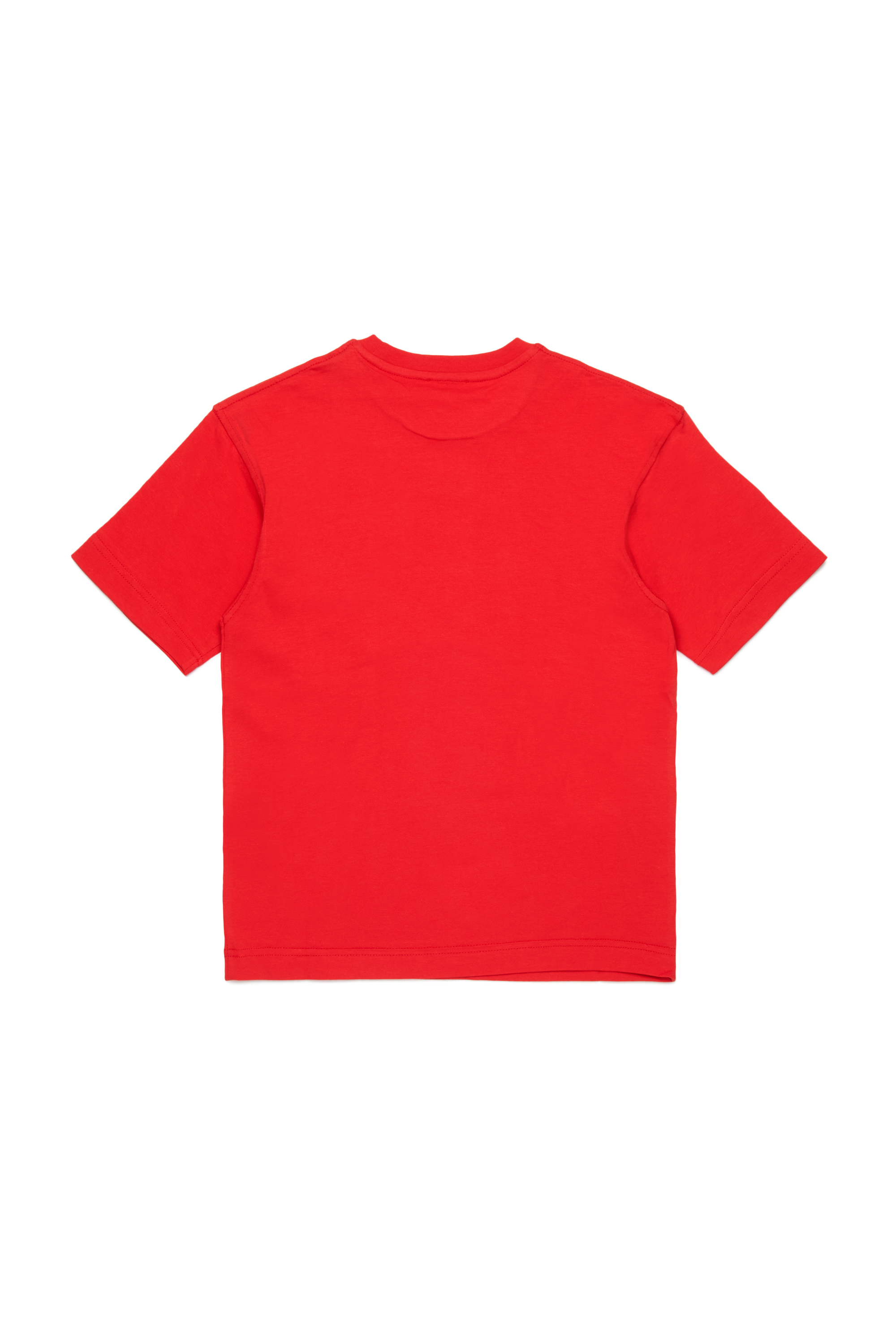 Diesel - TMARCUS OVER, T-shirt con logo Oval D effetto metallo Uomo in Rosso - 2