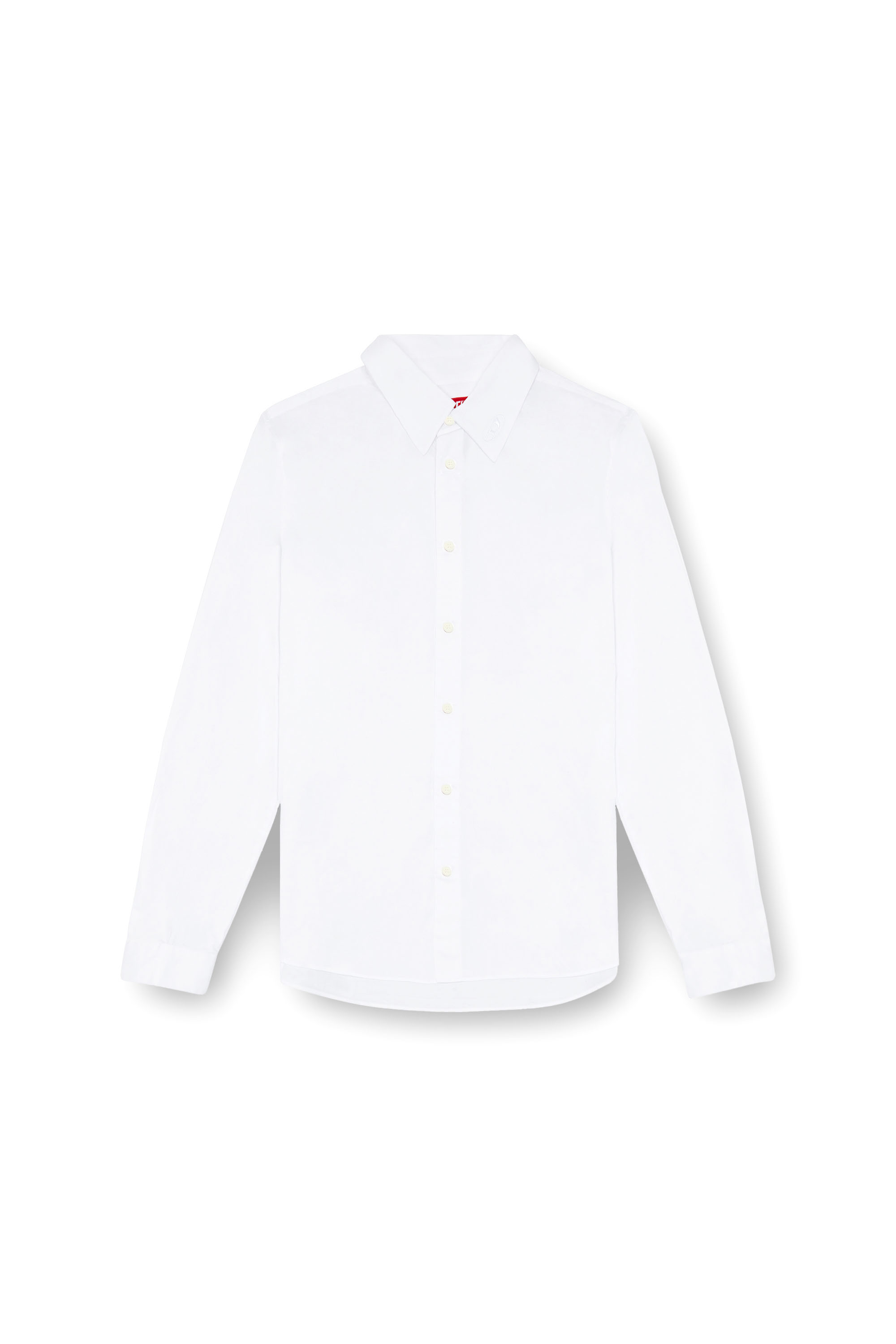 Diesel - S-FITTY-A, Uomo Camicia con logo ricamato sul colletto in Bianco - Image 3