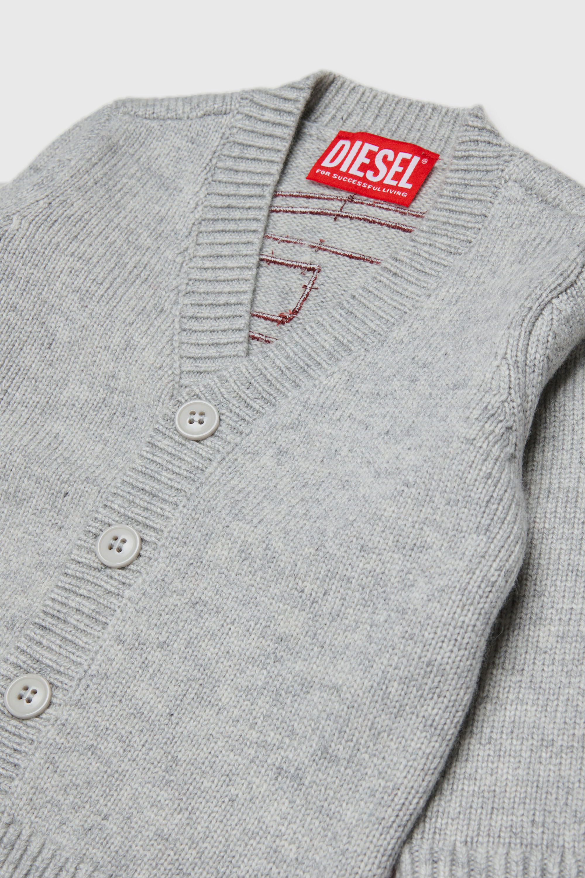 Diesel - KOLYB, Cardigan in cachemire con grande Oval D Uomo in Grigio - 3