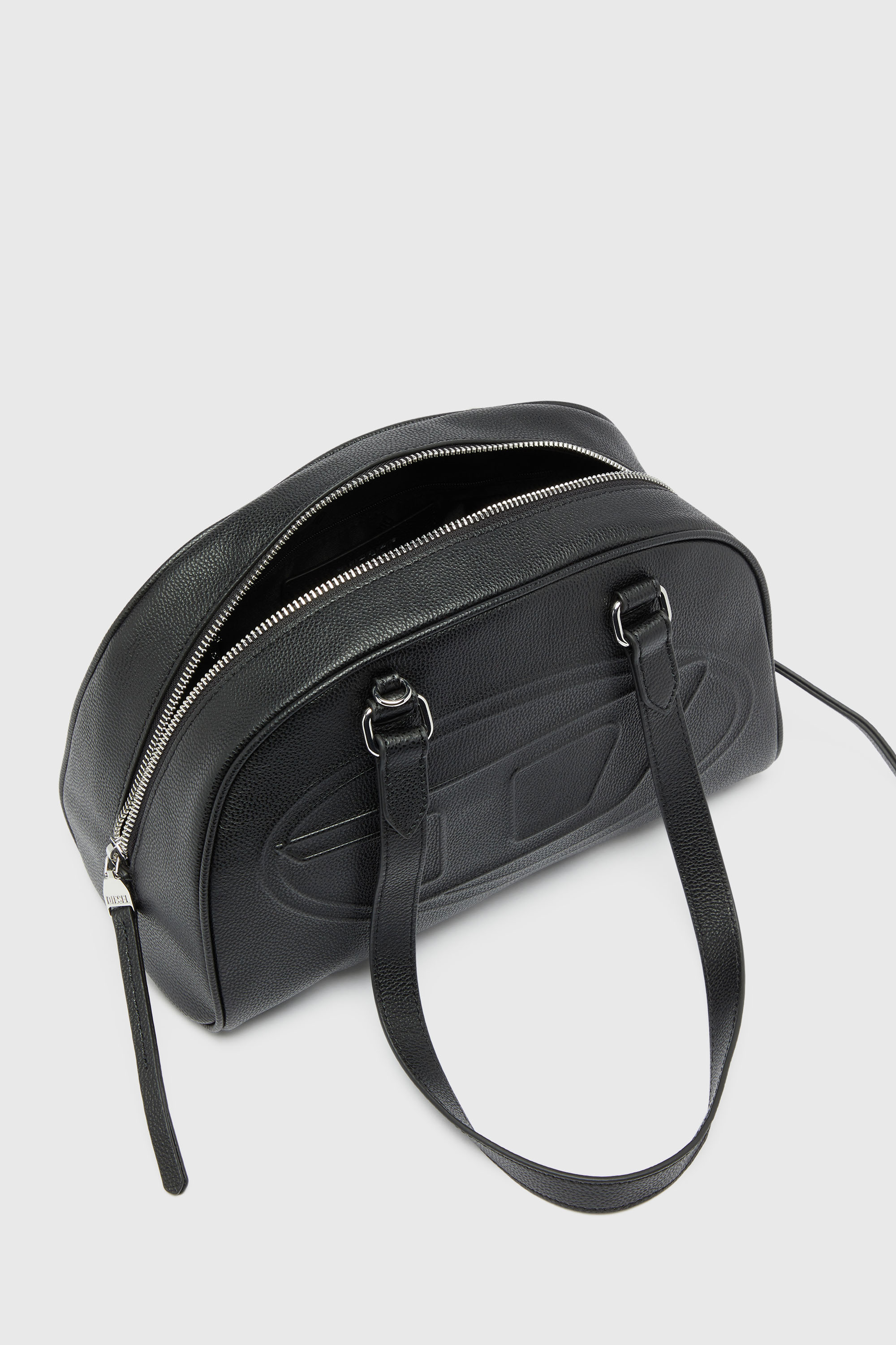 Diesel - 1DR DOME SHOULDER, 1DR Dome - Borsa Boston in pelle con logo embossato Unisex in Nero - 4