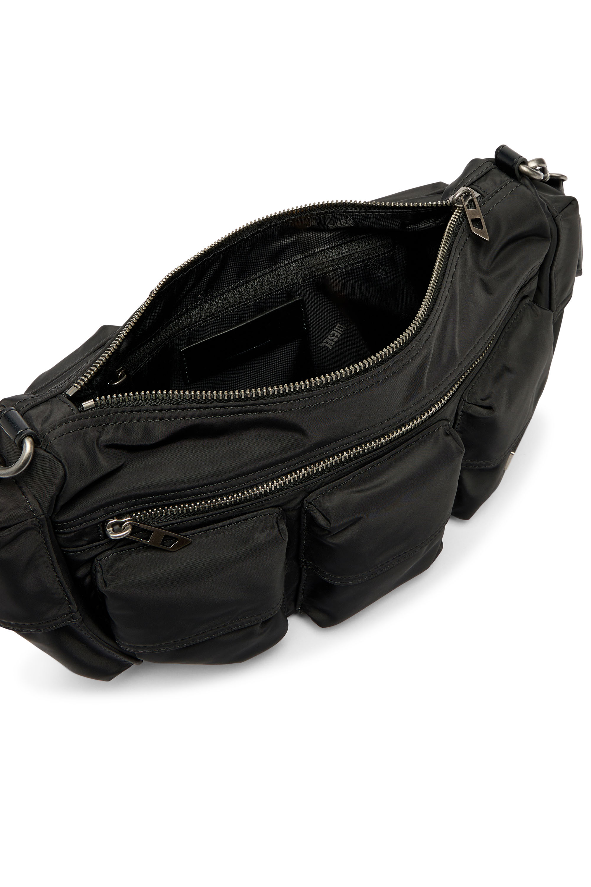 Diesel - MULTI-PKTS SHOULDER BAG X, Multi-Pkts-Borsa multitasche in tessuto utility Unisex in Nero - 3