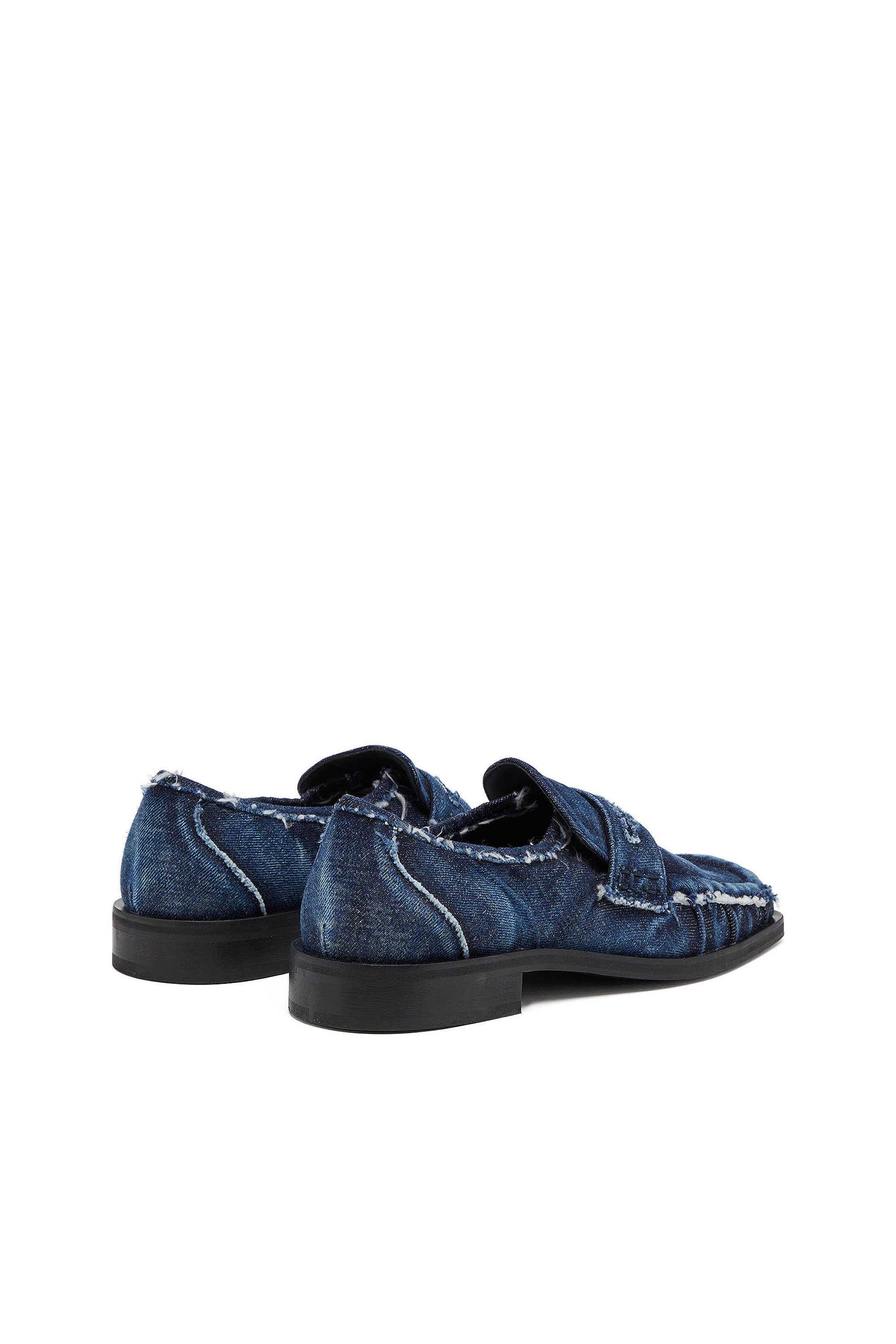 Diesel - D-AMBER LOAFER, D-Amber - Penny loafers in denim a taglio vivo Uomo in Blu - 3