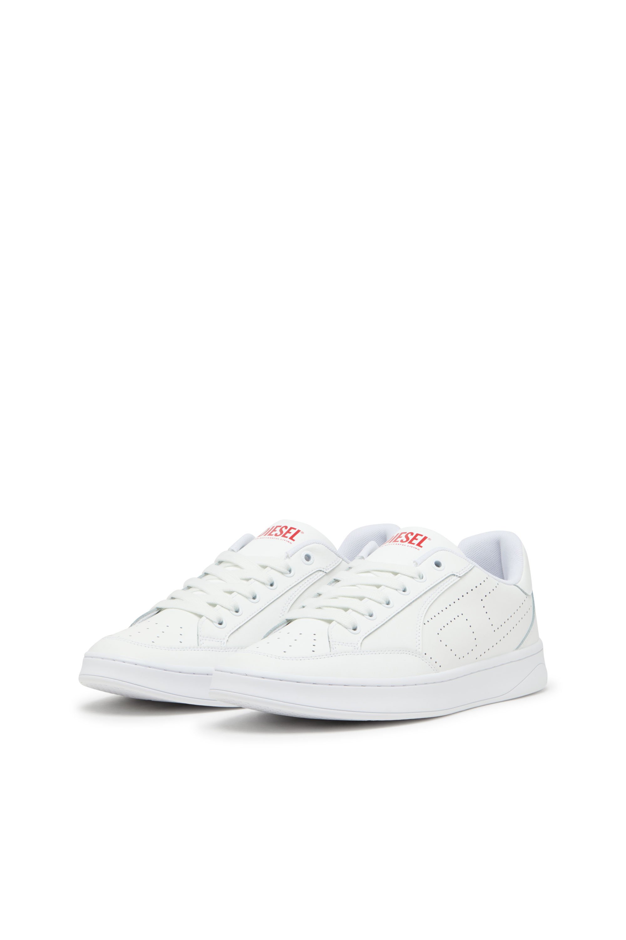 Diesel - S-DAKOTA LOW W, Sneaker in pelle con logo perforato Donna in Bianco - 8