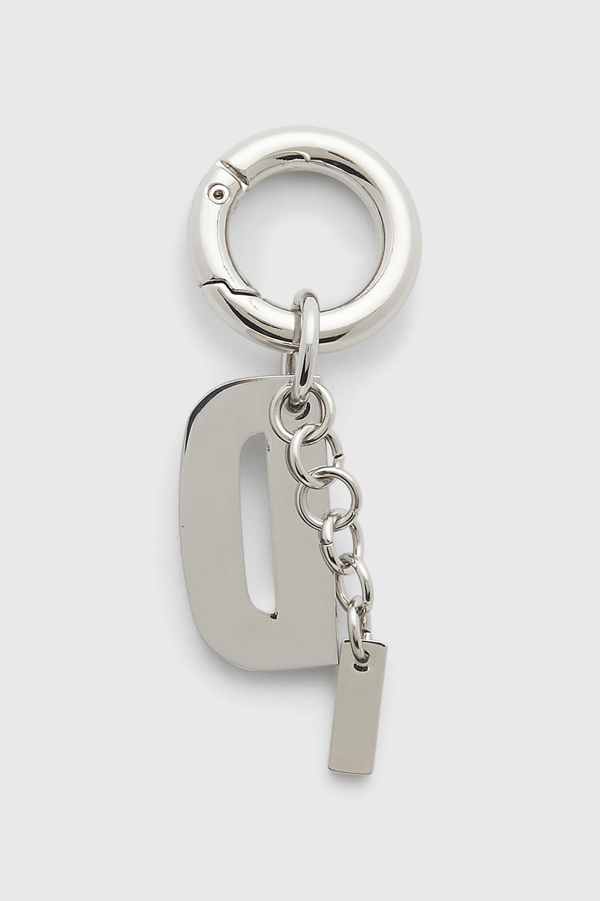 Diesel - CHARM-D, Woman's Metal keyring charm with crystal D in Silver - 2