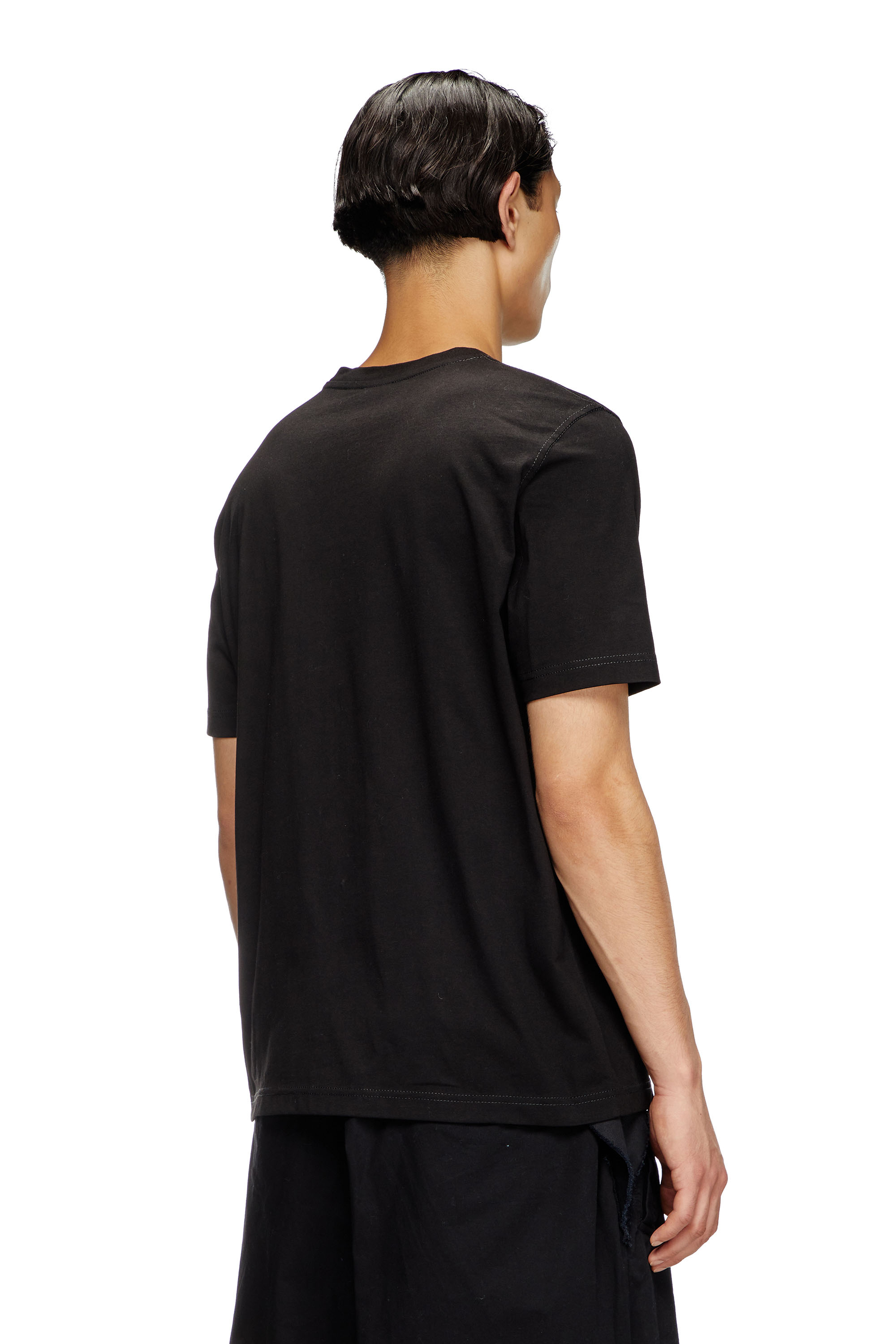 Diesel - T-ADJUST-R4, T-shirt con logo effetto puff Uomo in Nero - 4