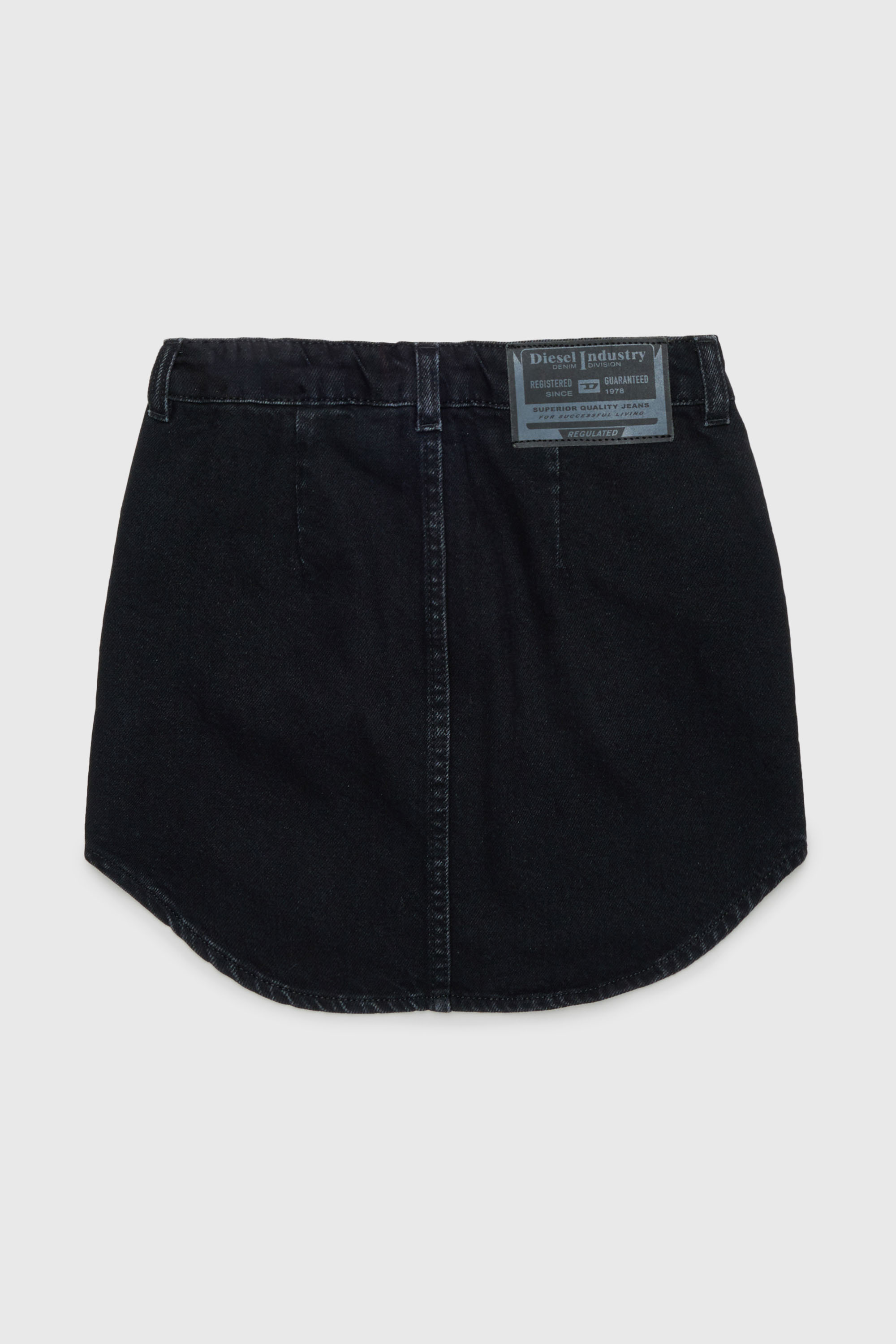 Diesel - GEARD, Minigonna in denim con orlo curvo Donna in Nero - 2