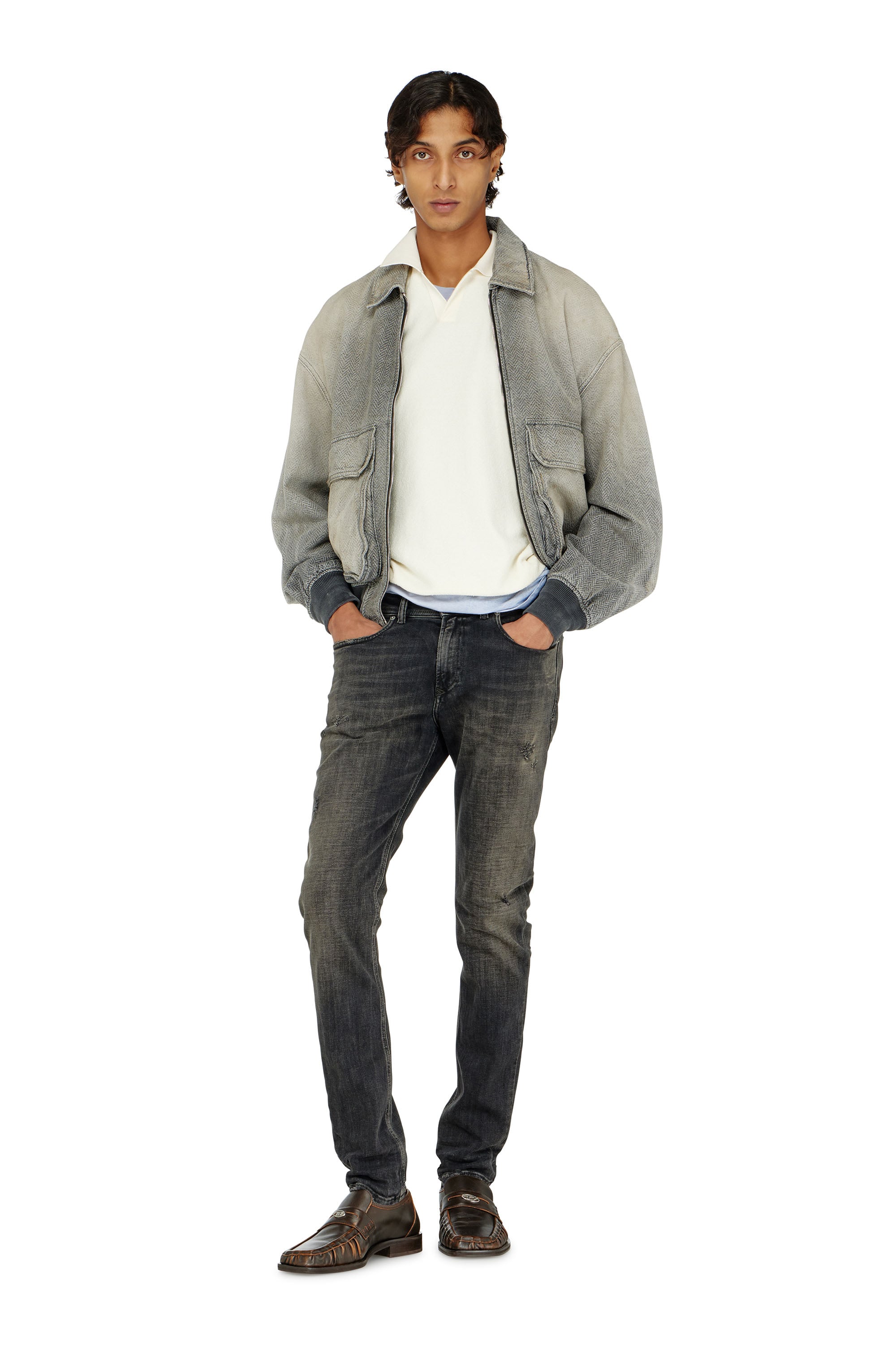 Diesel - Skinny Jeans 1979 Sleenker 09P77 Uomo, Nero/Grigio scuro - Image 1