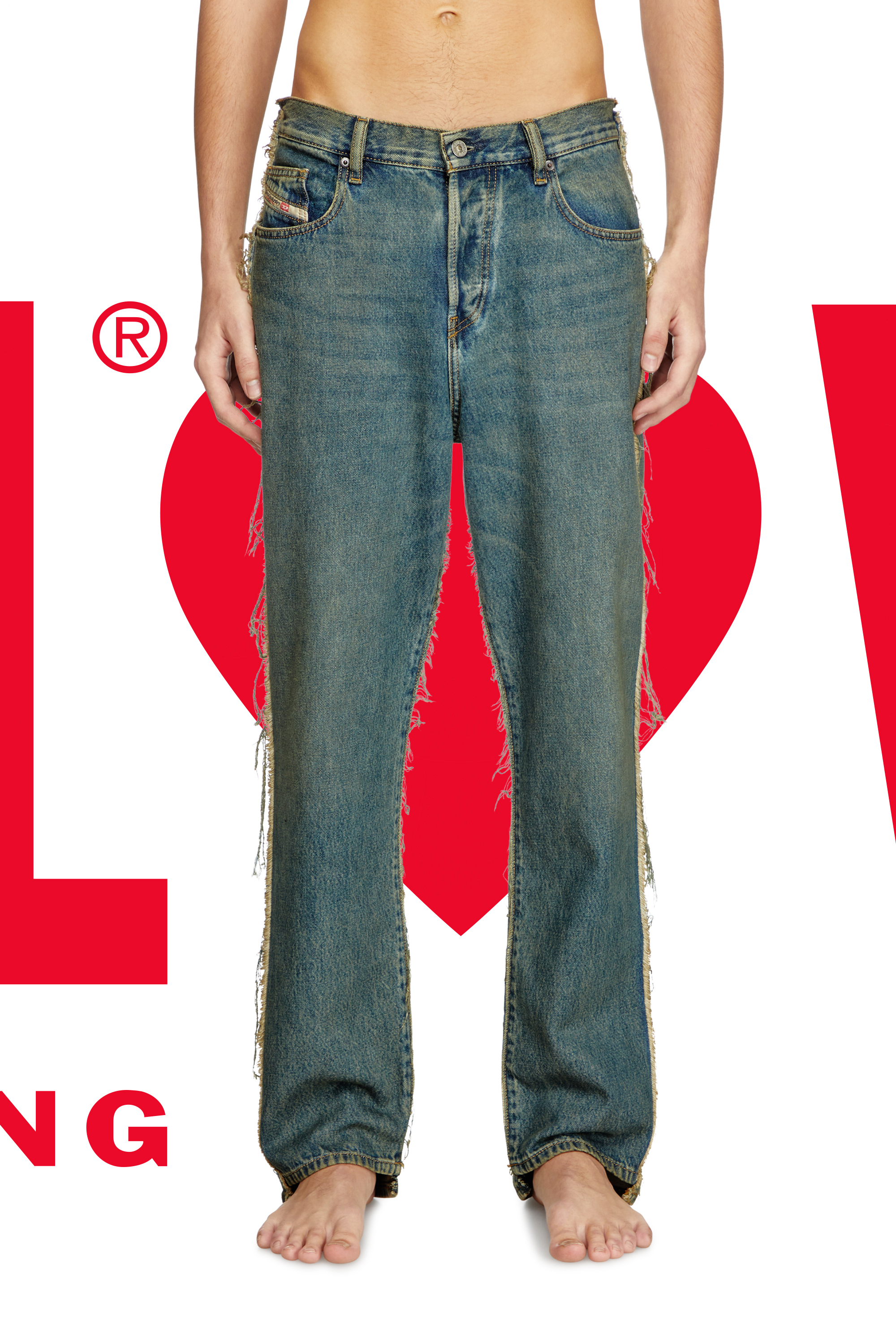 Diesel - Regular Jeans Dieseloves 03 09M98 Uomo, Blu Scuro - Image 3