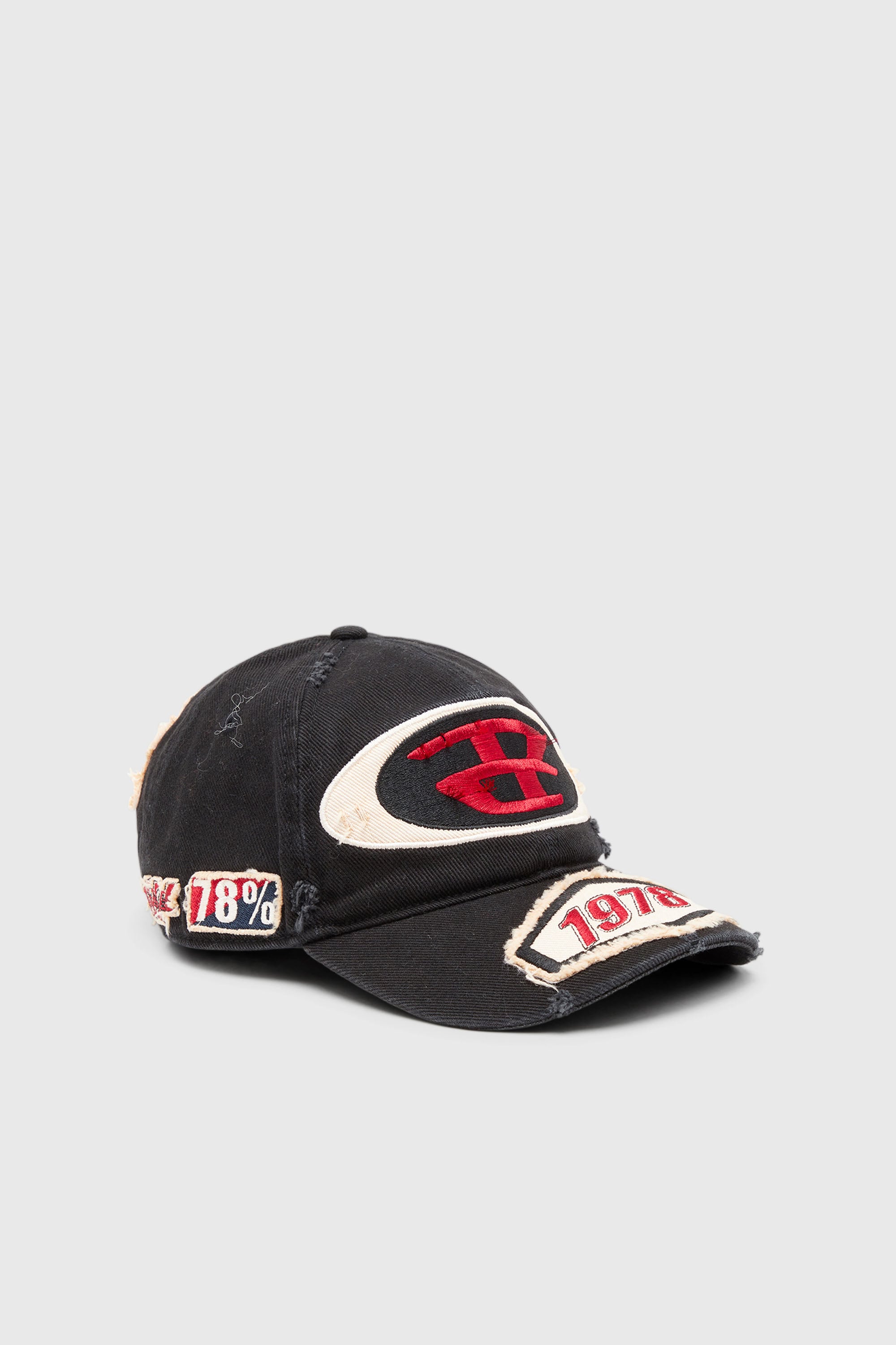 Diesel - C-BRAFF, Cappello da baseball con patch ricamate Unisex in Nero - 1