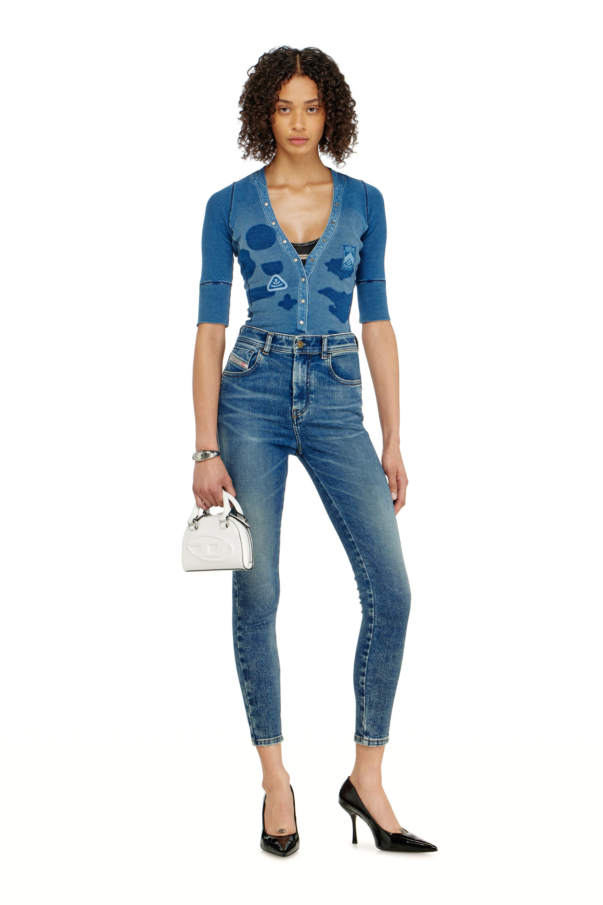 Diesel - Skinny Jeans 1984 Slandy-High 09P72 Donna, Blu medio - Image 1