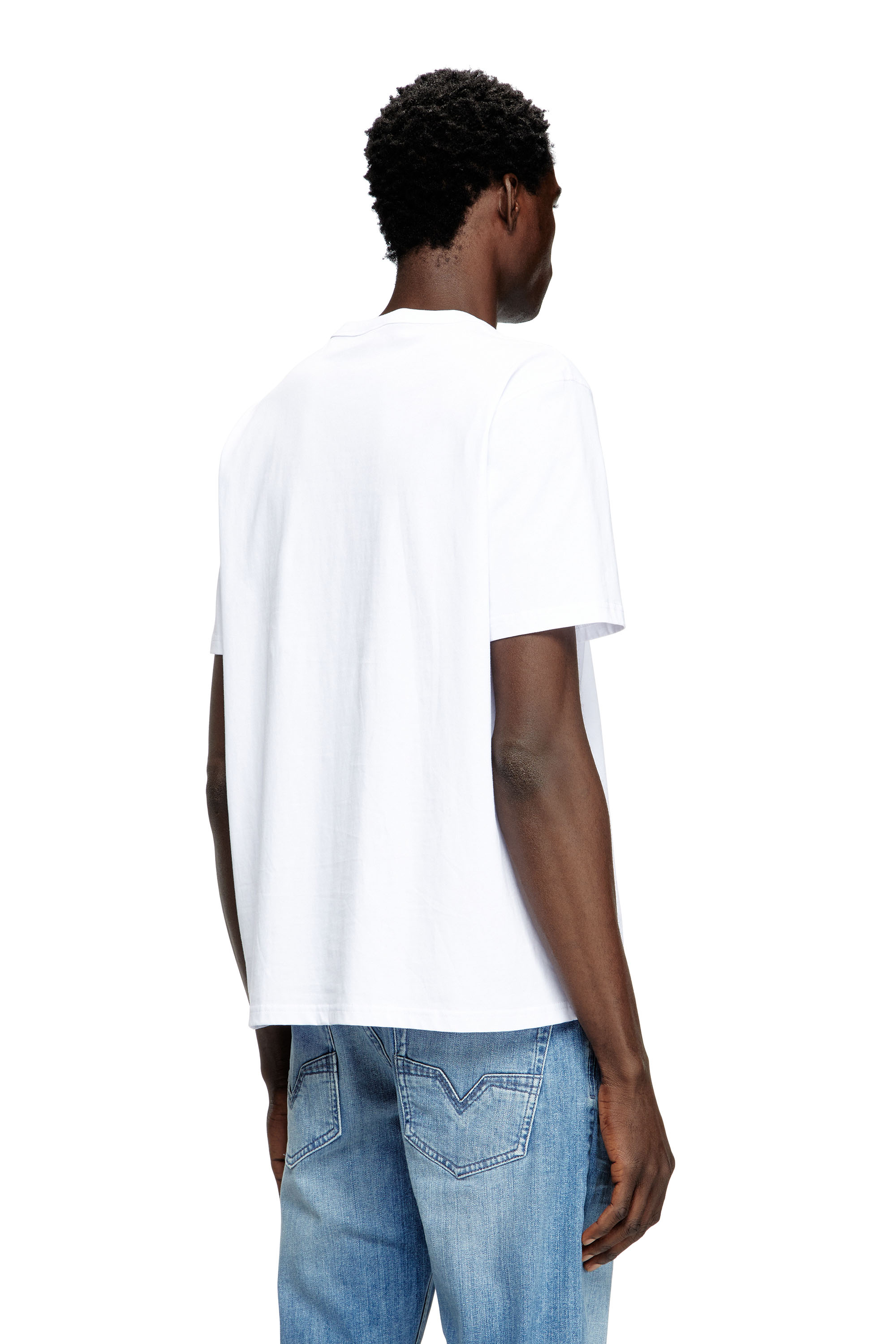 Diesel - T-ADJUST-MICRODIV, T-shirt con micro logo ricamato Unisex in Bianco - 4