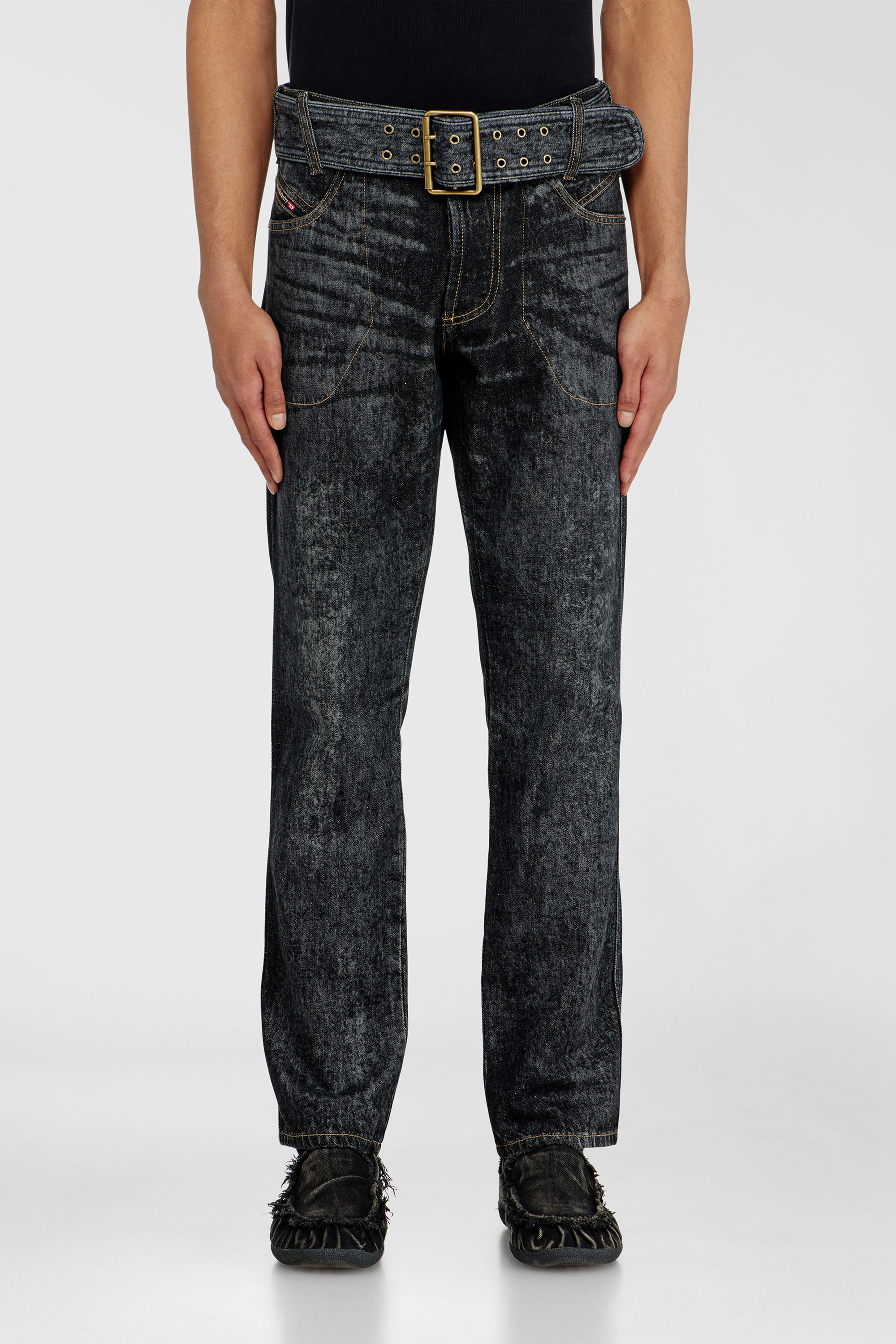 Diesel - Slim Jeans D-Villus 09Q24 Uomo, Nero/Grigio scuro - Image 1