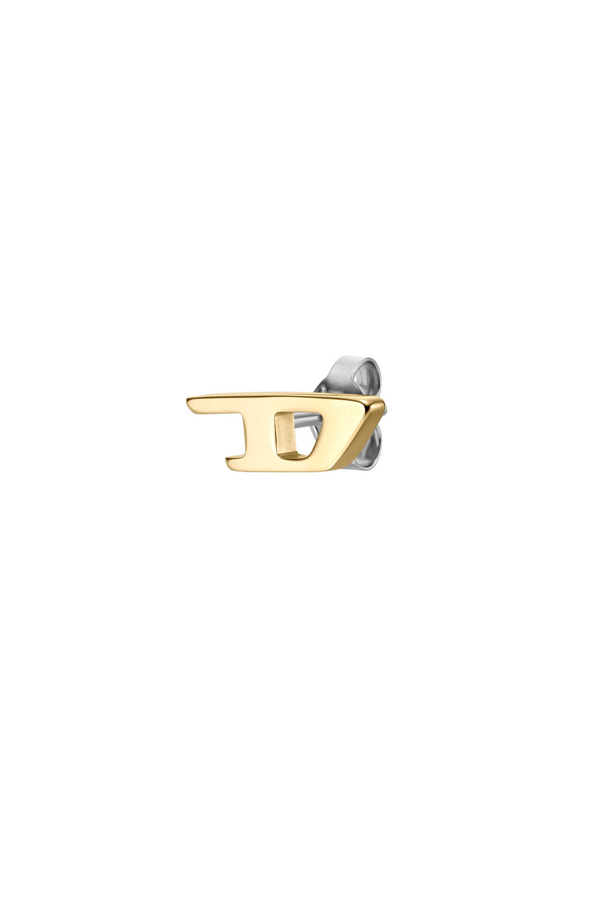 Diesel - DX1520, Unisex Orecchino a lobo in acciaio inossidabile dorato in Oro - Image 1