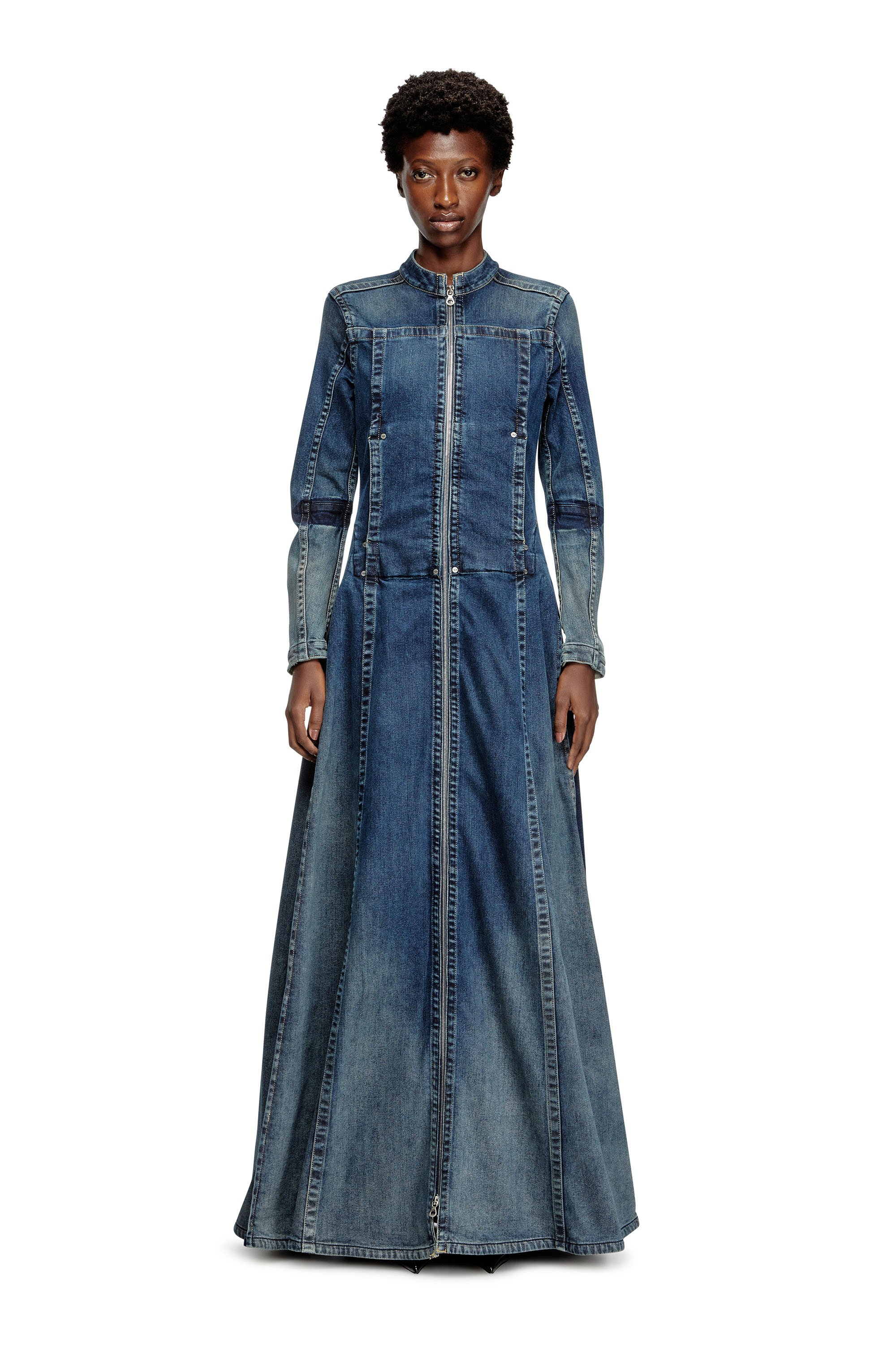 Diesel - DE-RO1-RE-FSG, Maxi abito in Rehab denim Donna in Blu - 3