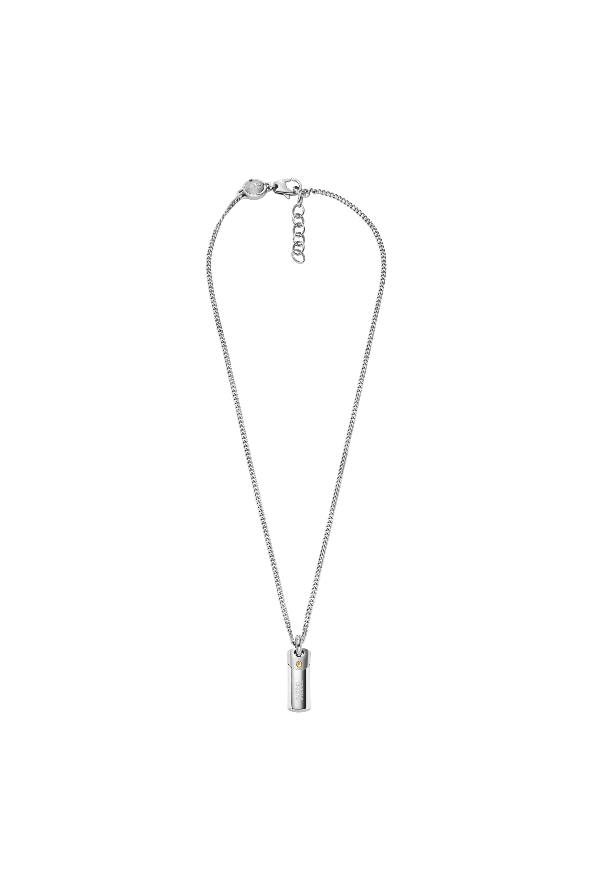 Diesel - DX1116, Collana con targhetta in acciaio Uomo in Argento - 1