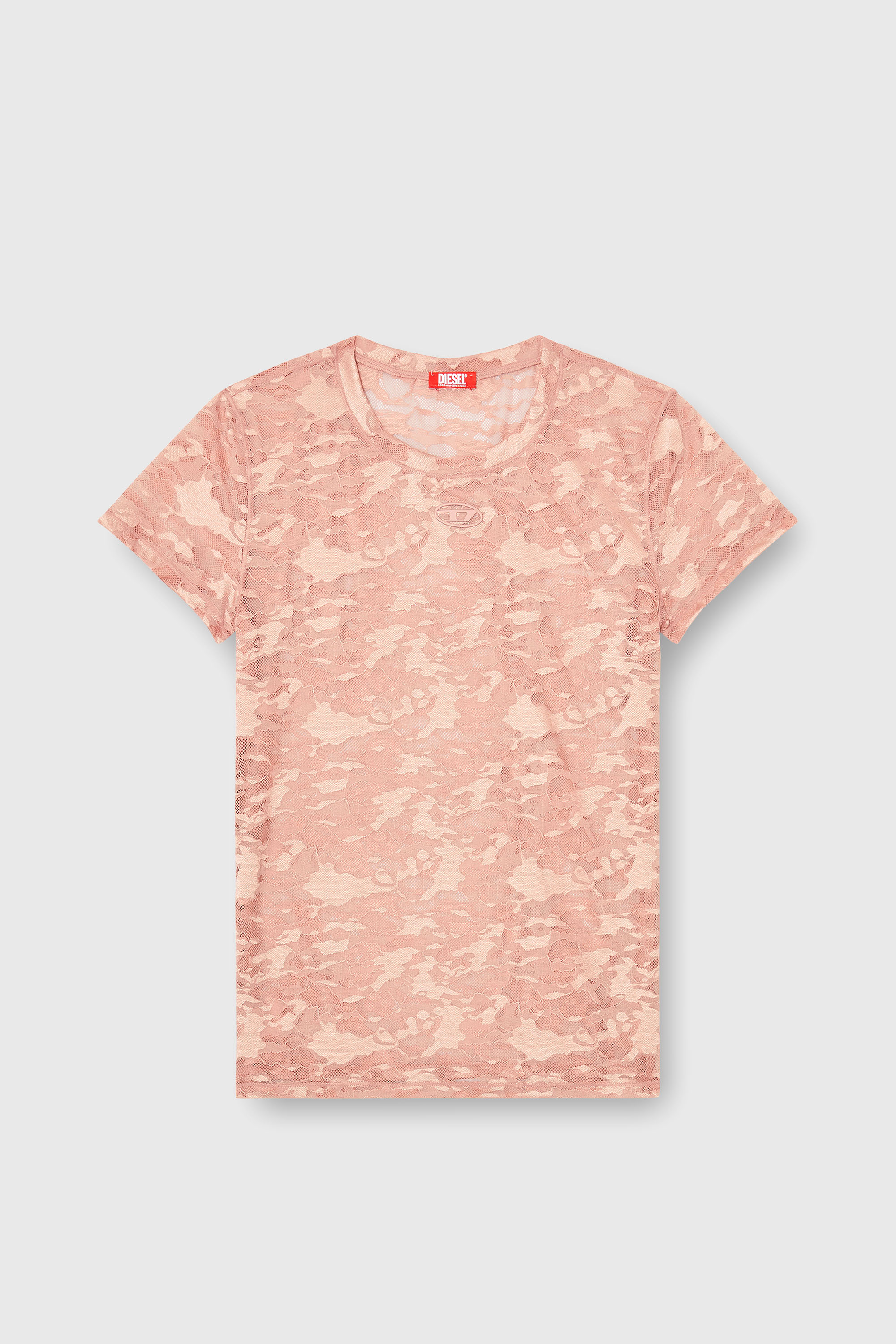 Diesel - KASIA-UTLT, T-shirt in pizzo camouflage Donna in Rosa - 2