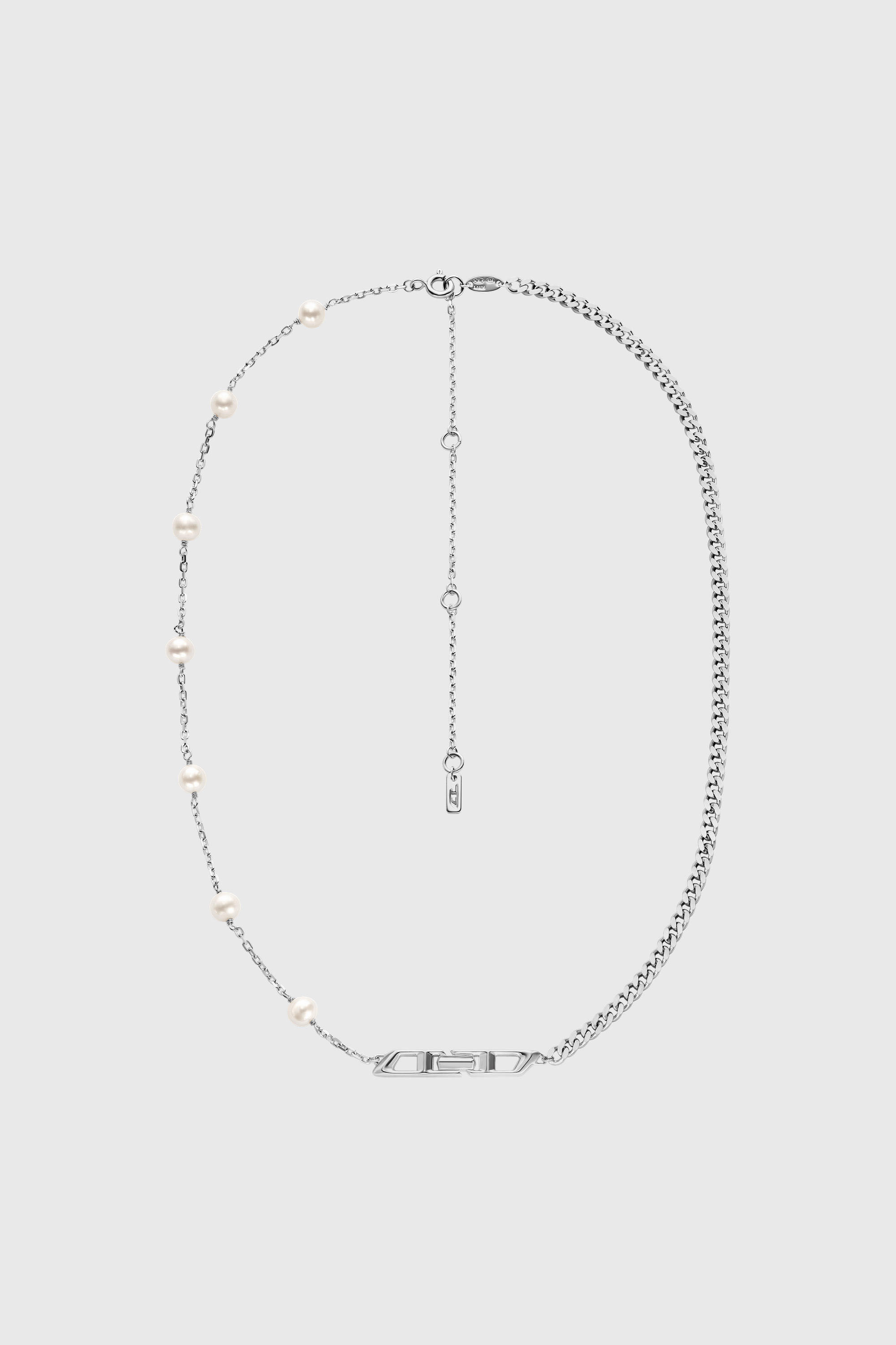 Diesel - DL1373040, Collana a catena in argento sterling e perle Unisex in Argento - 1