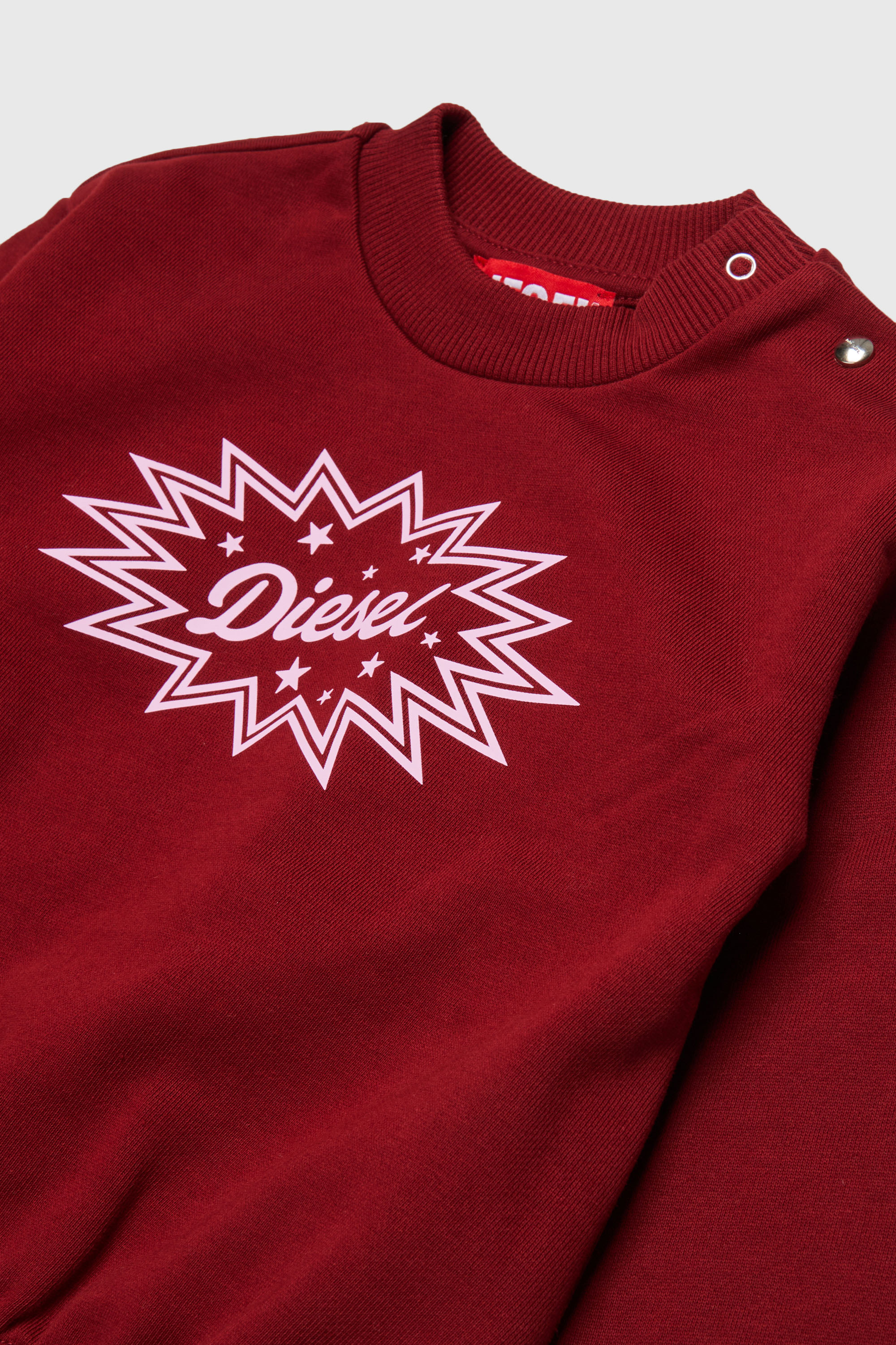 Diesel - SFUMB, Felpa in cotone con stampa logo starburst Donna in Rosso - 3