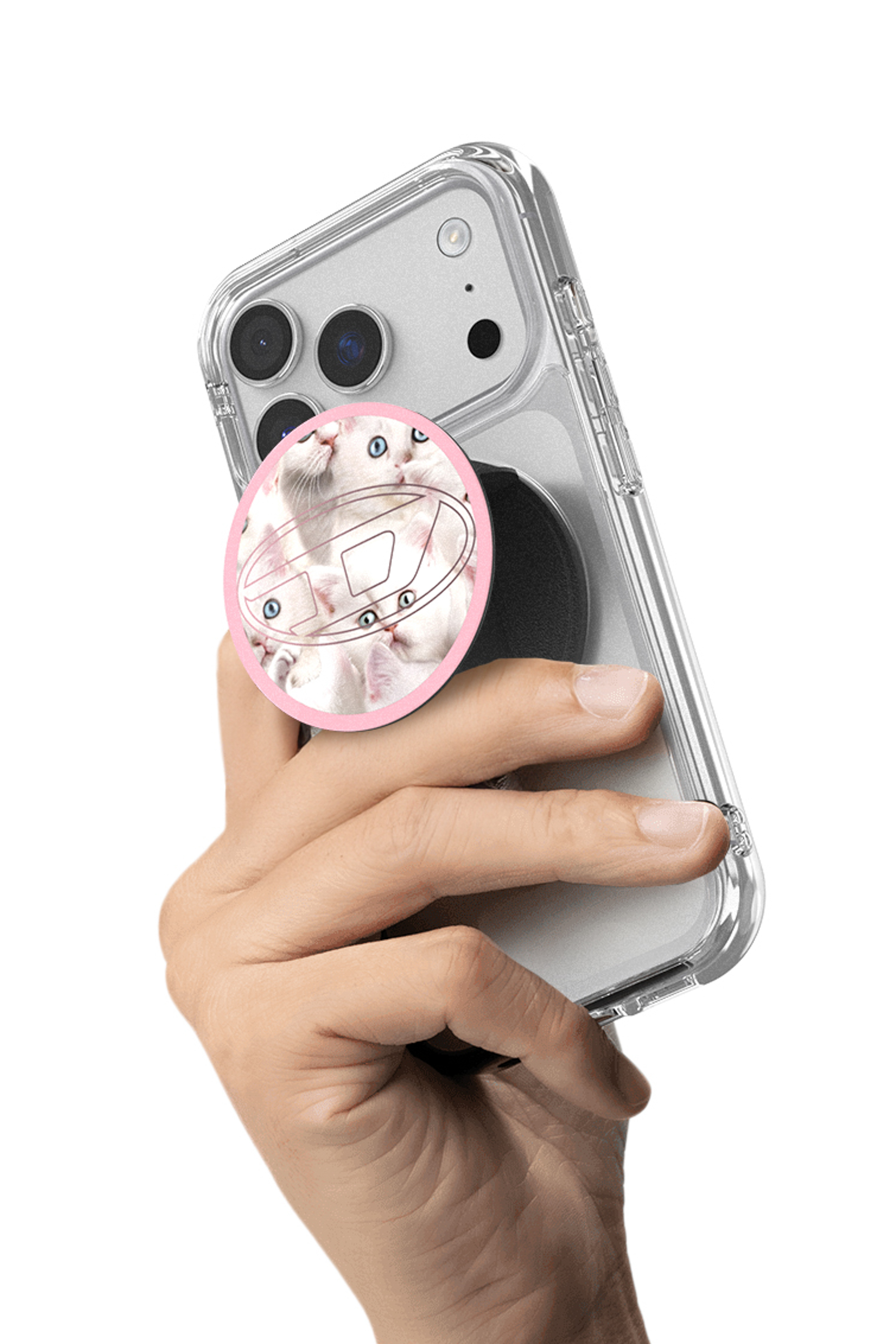 Diesel - 60452  GRIP CASE, Oval D Cats Magsafe Gripstand Unisex in Rosa - 3