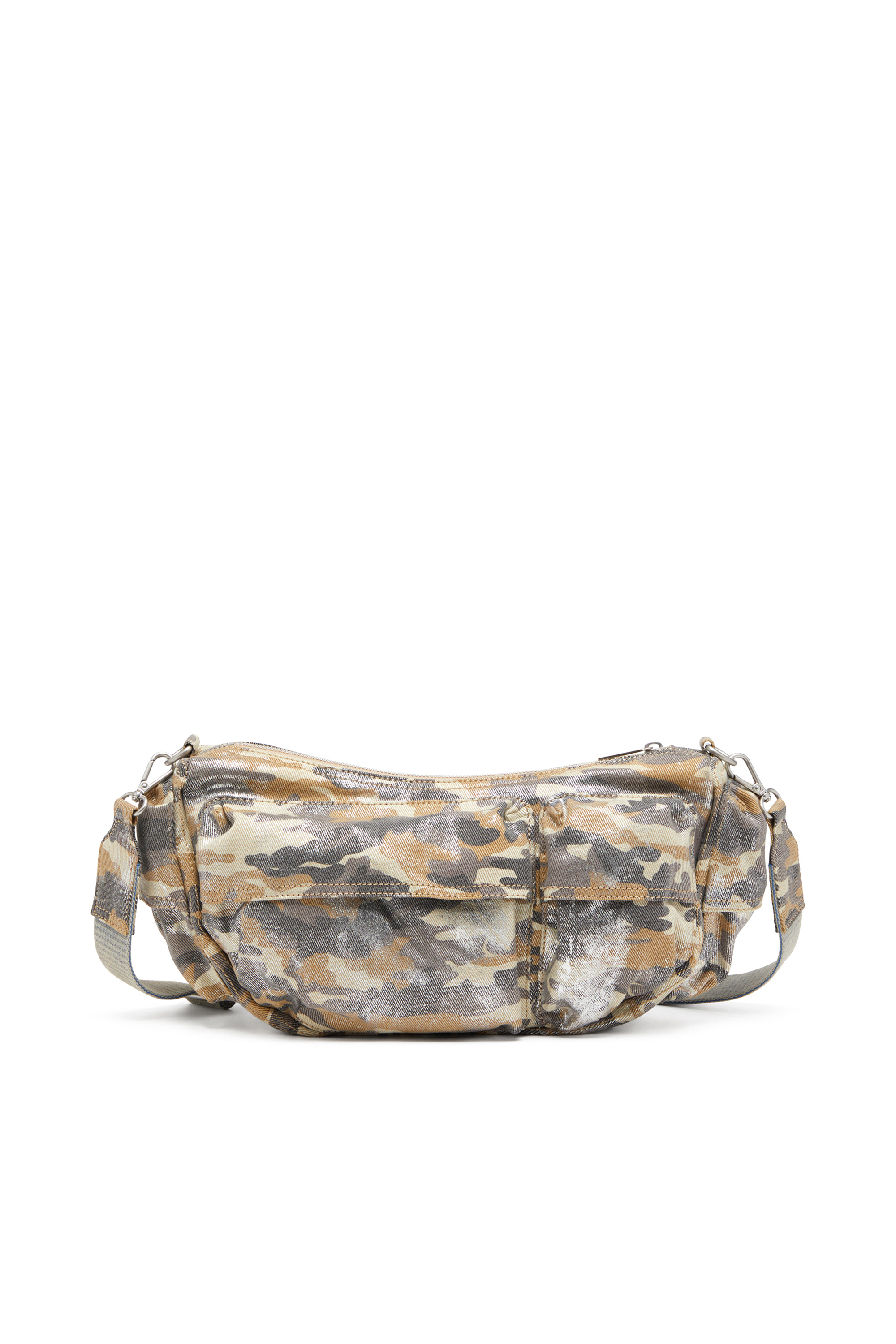 Diesel - MULTI-PKTS SHOULDER BAG X, Multi-Pkts-Borsa multipocket in twill camouflage Donna in Multicolor - 2